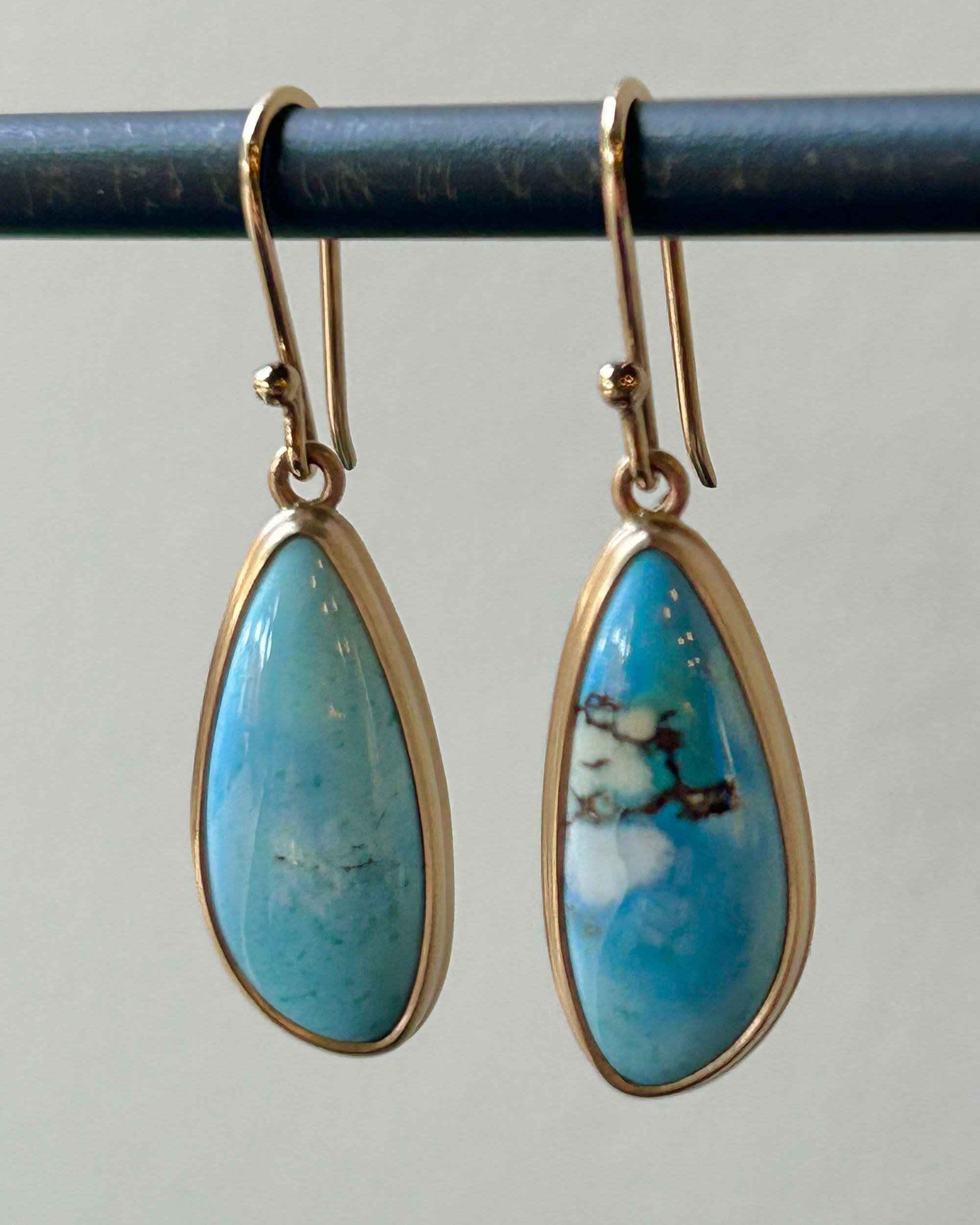 Golden Hills Turquoise and Gold Drop Earrings