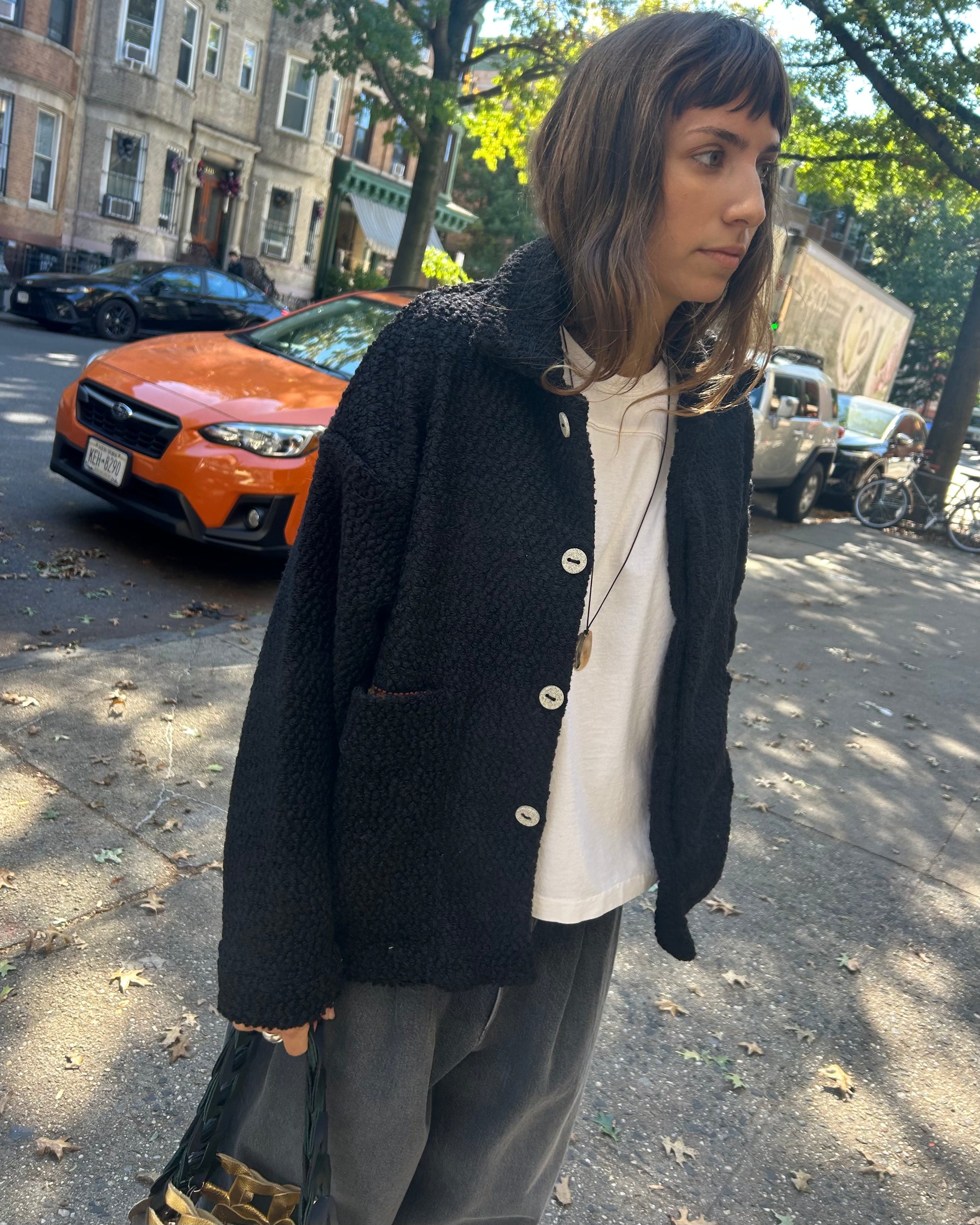 Fuzzy Barn Jacket in Black