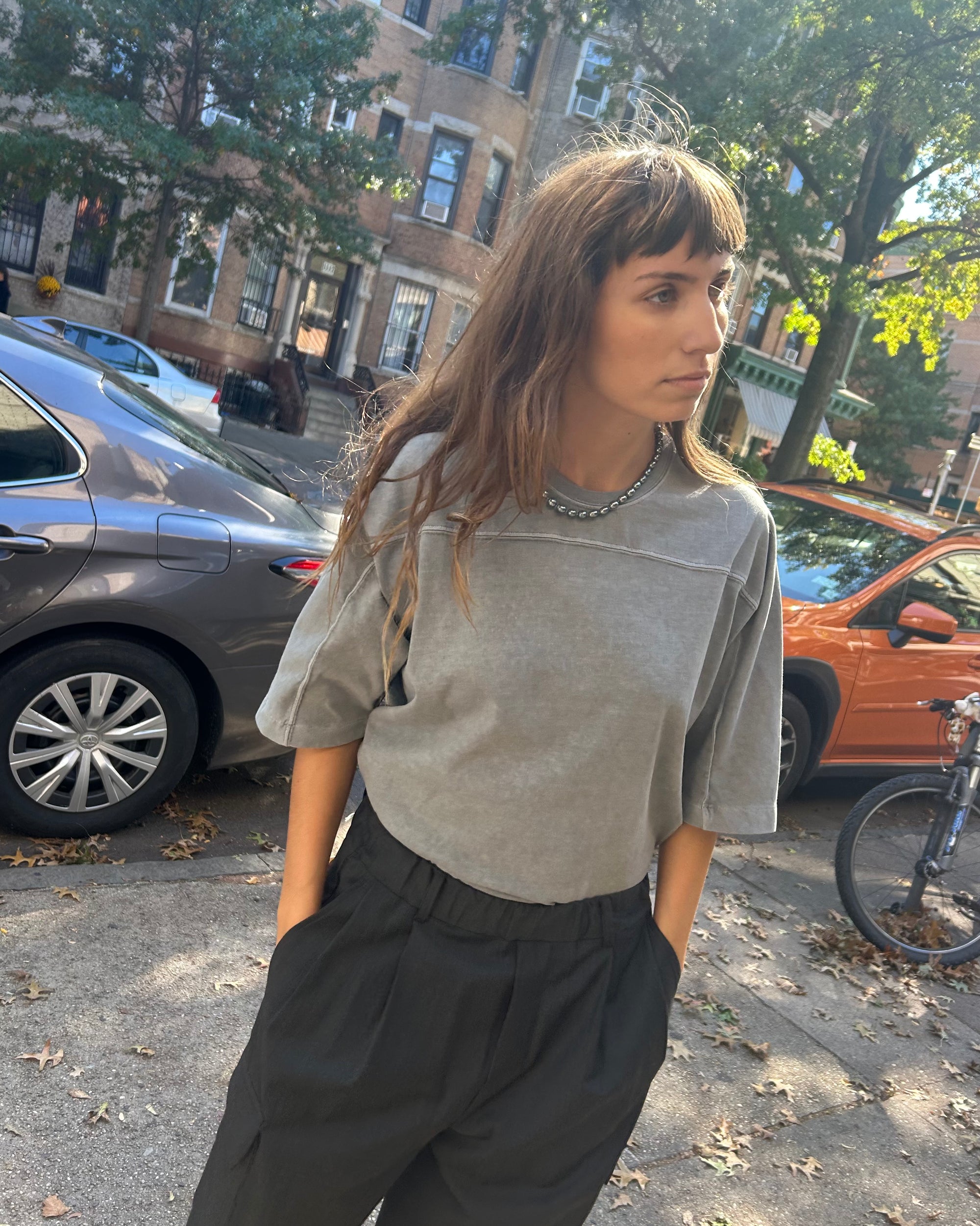 Community Football Tee in Sea Moss