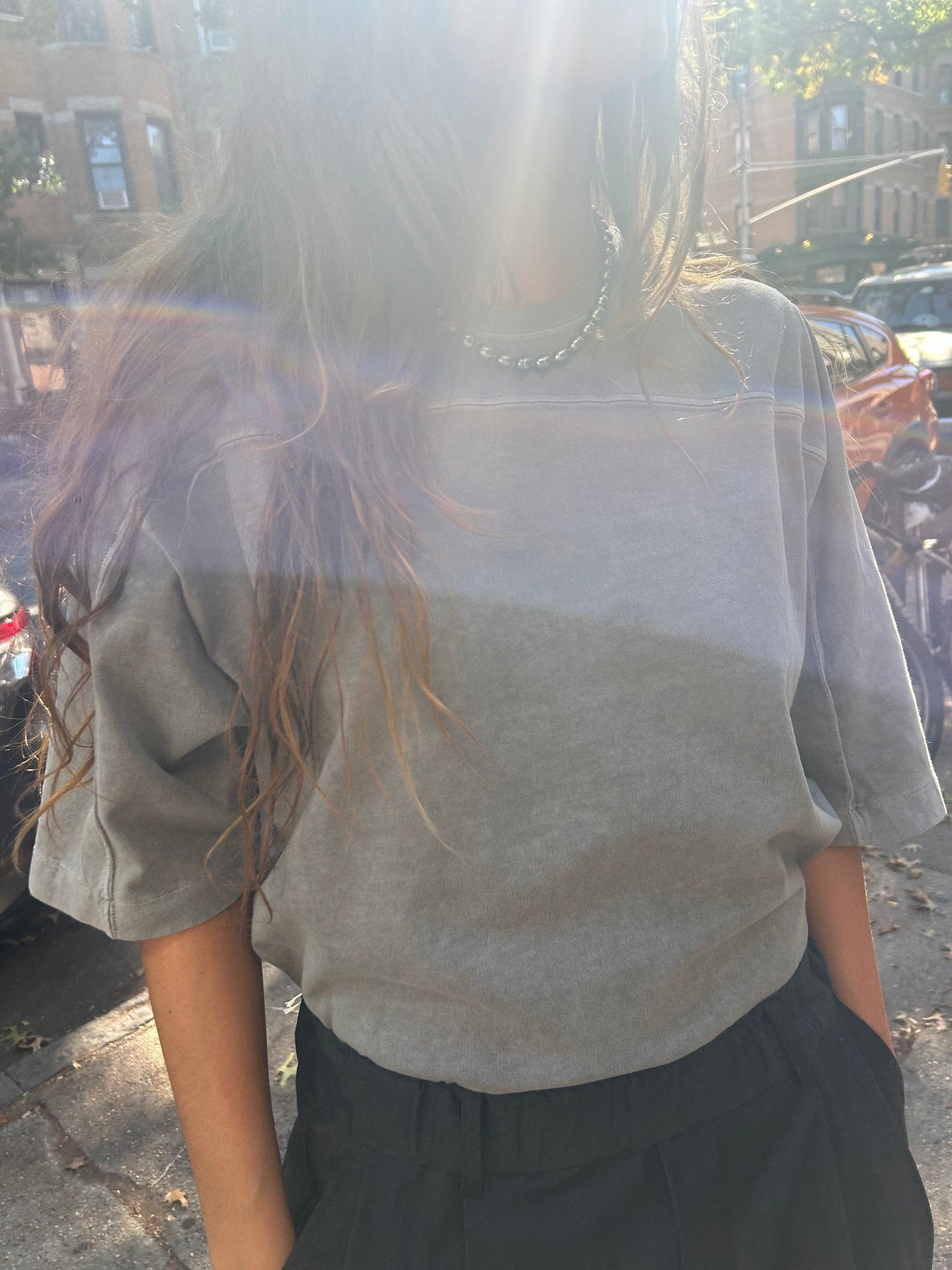 Community Football Tee in Sea Moss