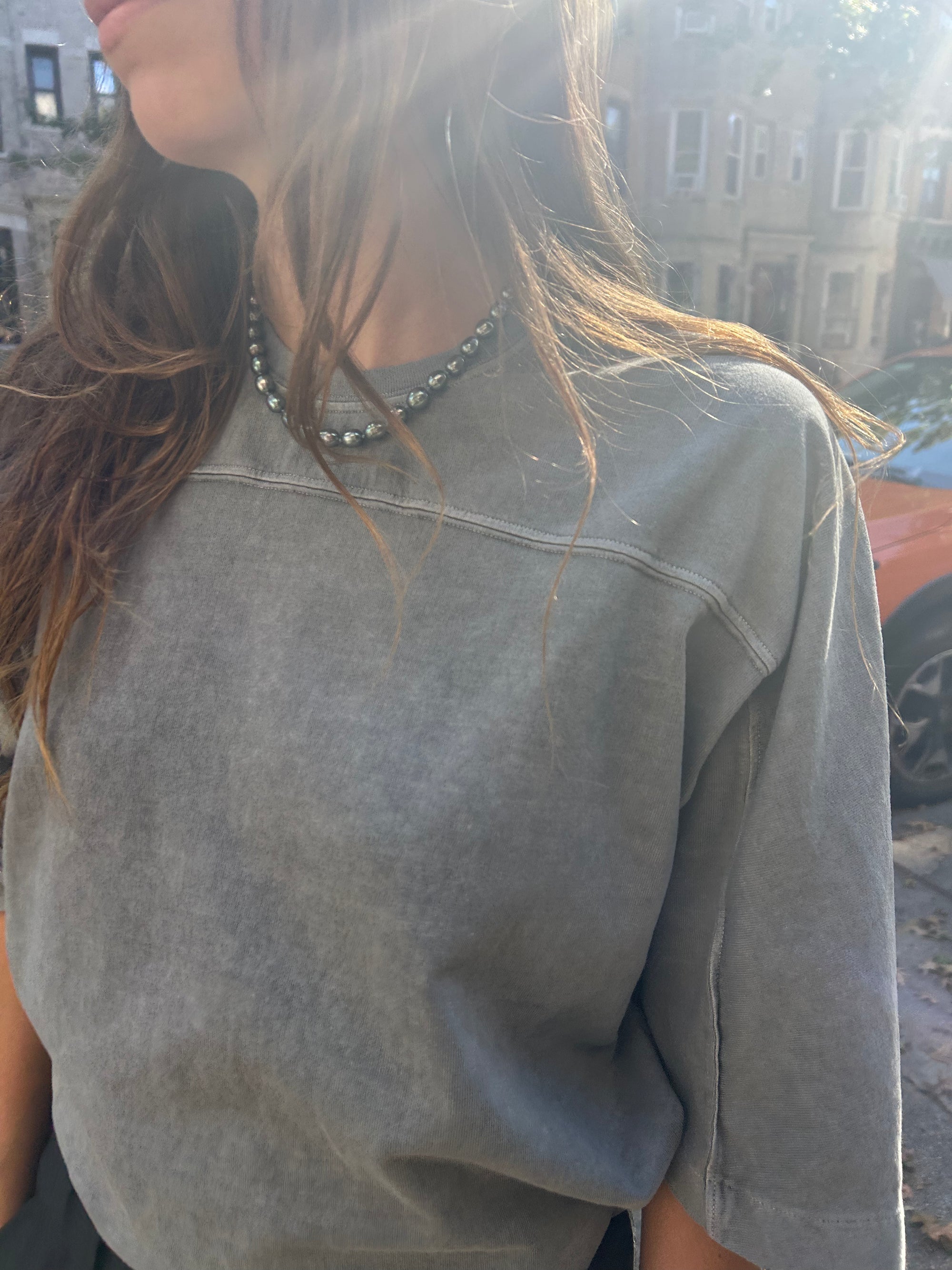 Community Football Tee in Sea Moss