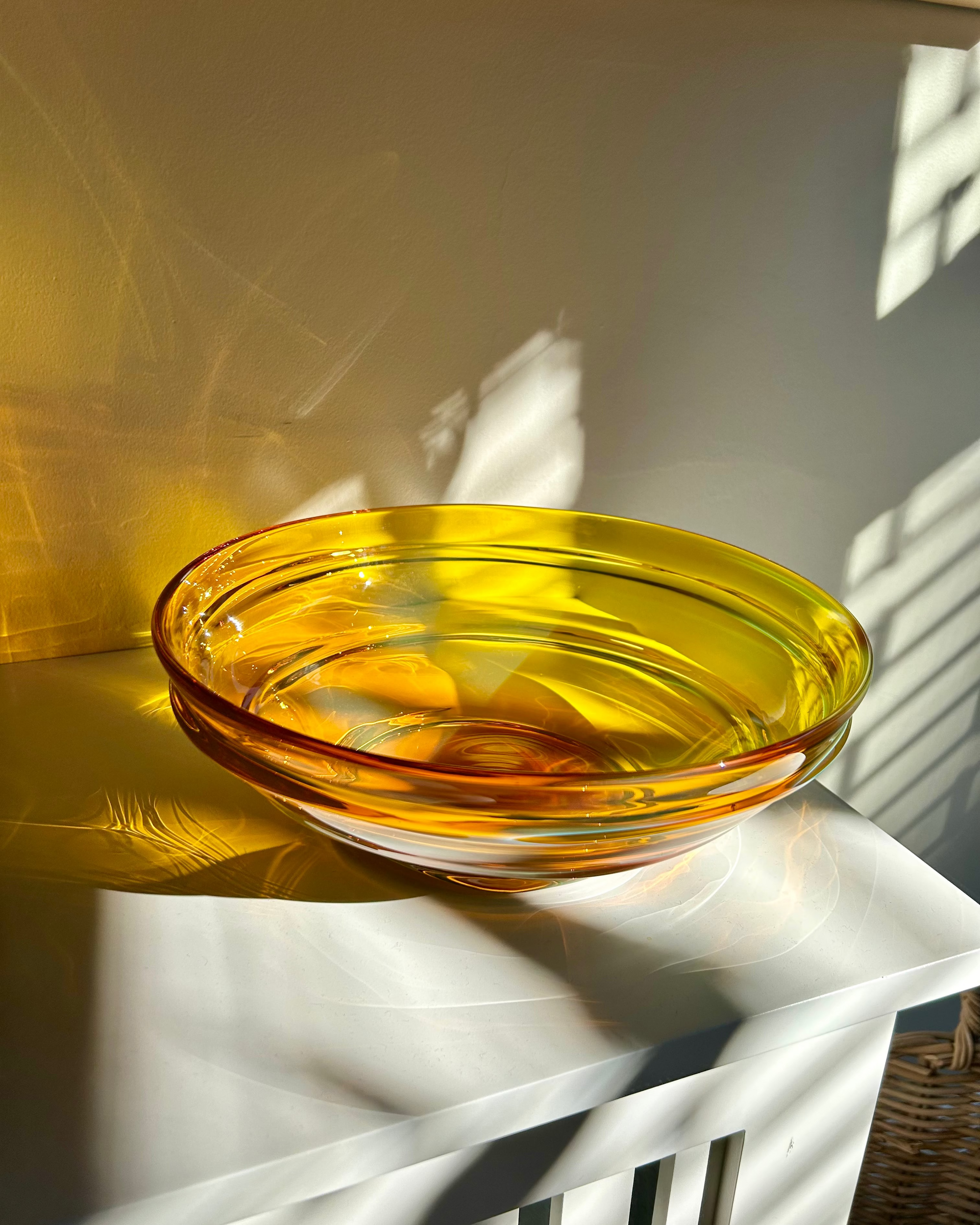 Textured Glass Bowl in Brilliant Gold