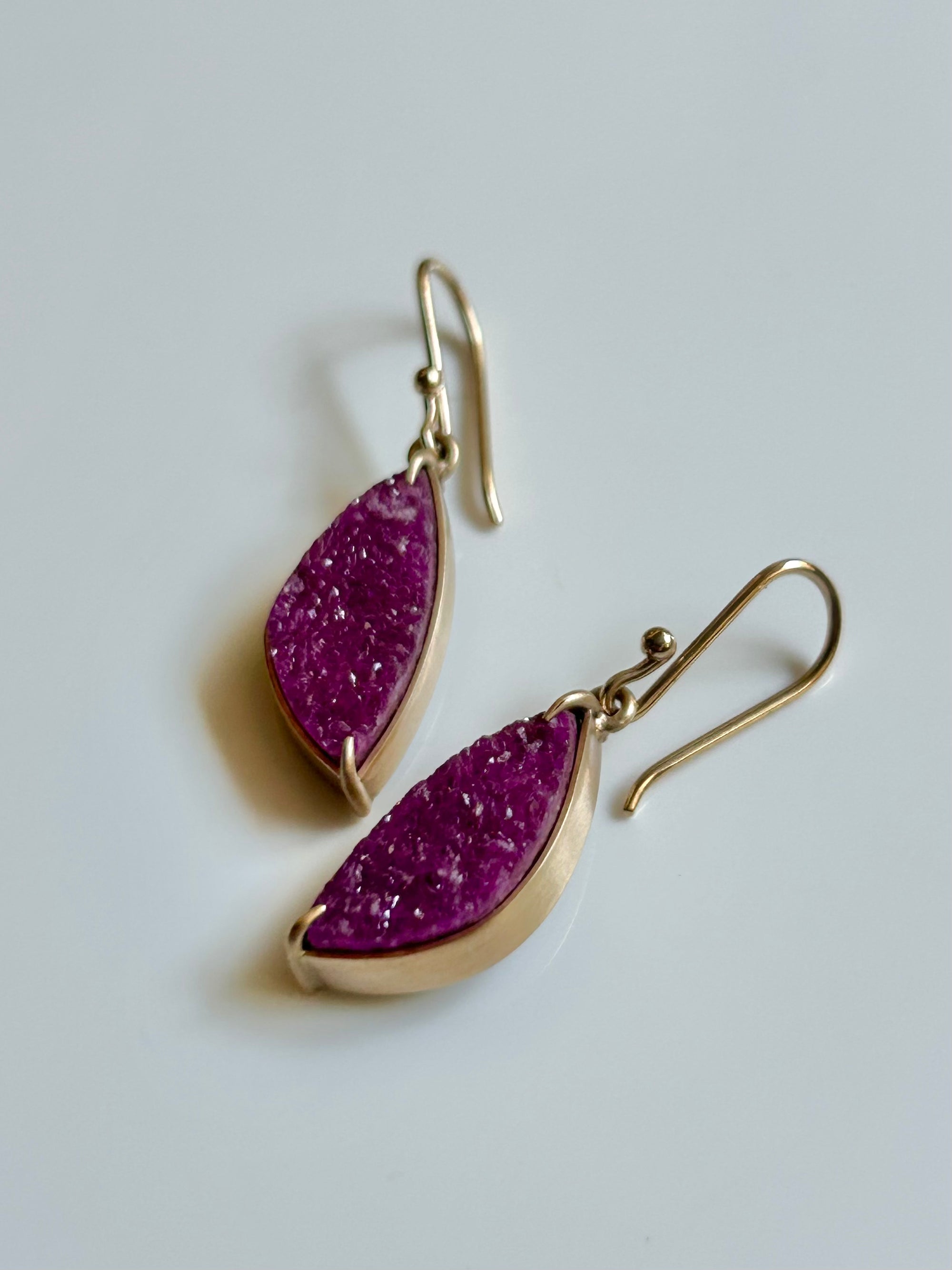 Cobalto Calcite and Gold Kite Earrings
