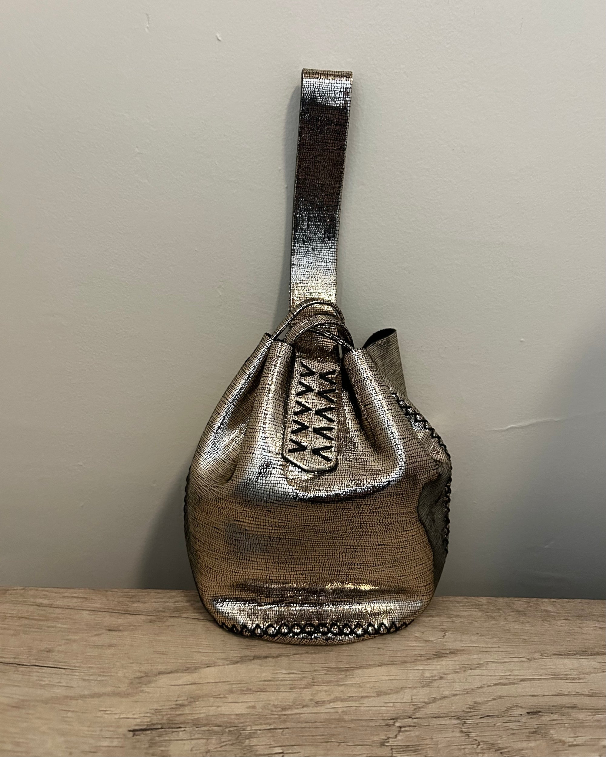 Navigli Bag in Liquid Metallic