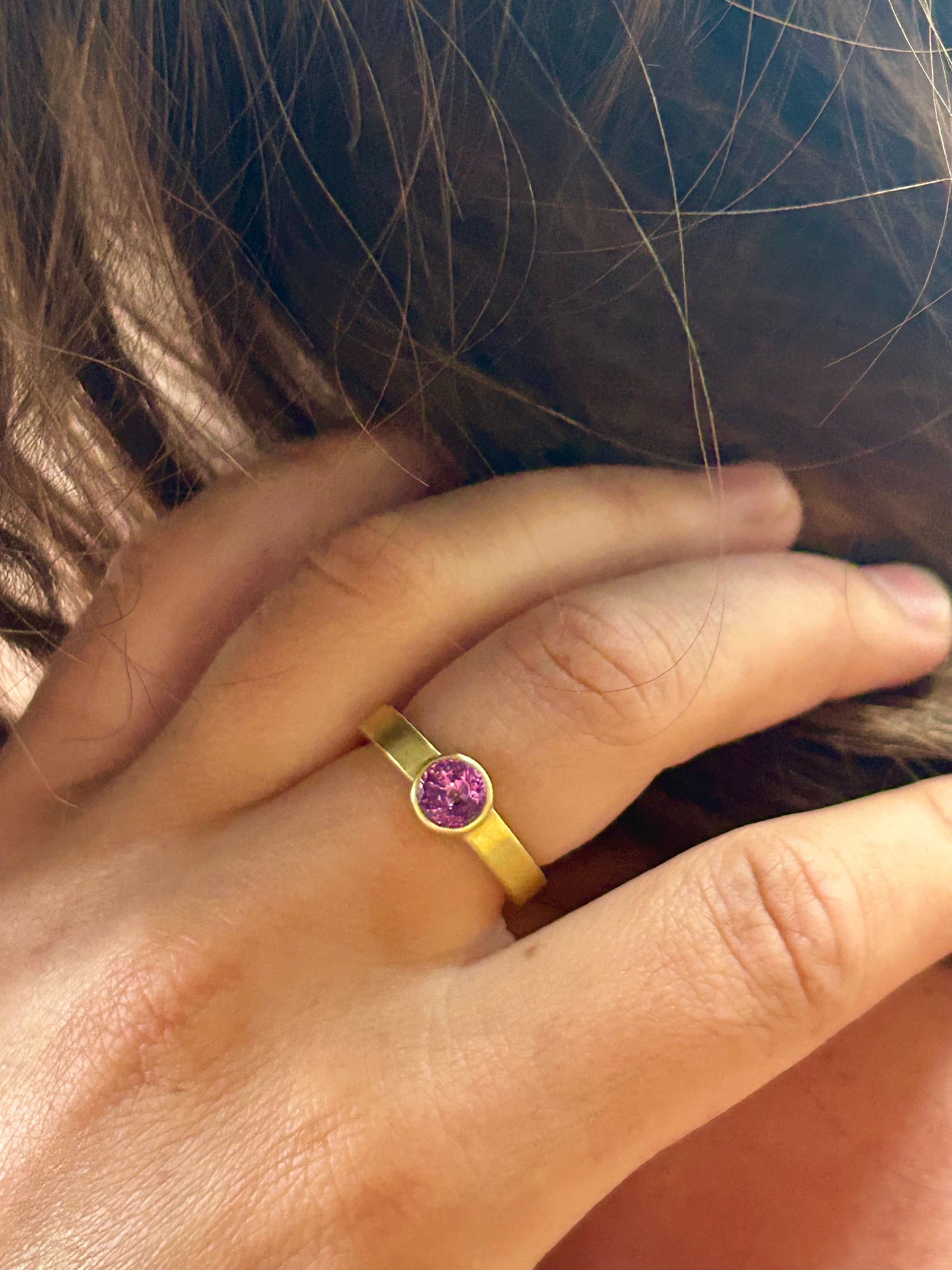 "Love at First Sight IV" Gold and Lavender Sapphire Ring