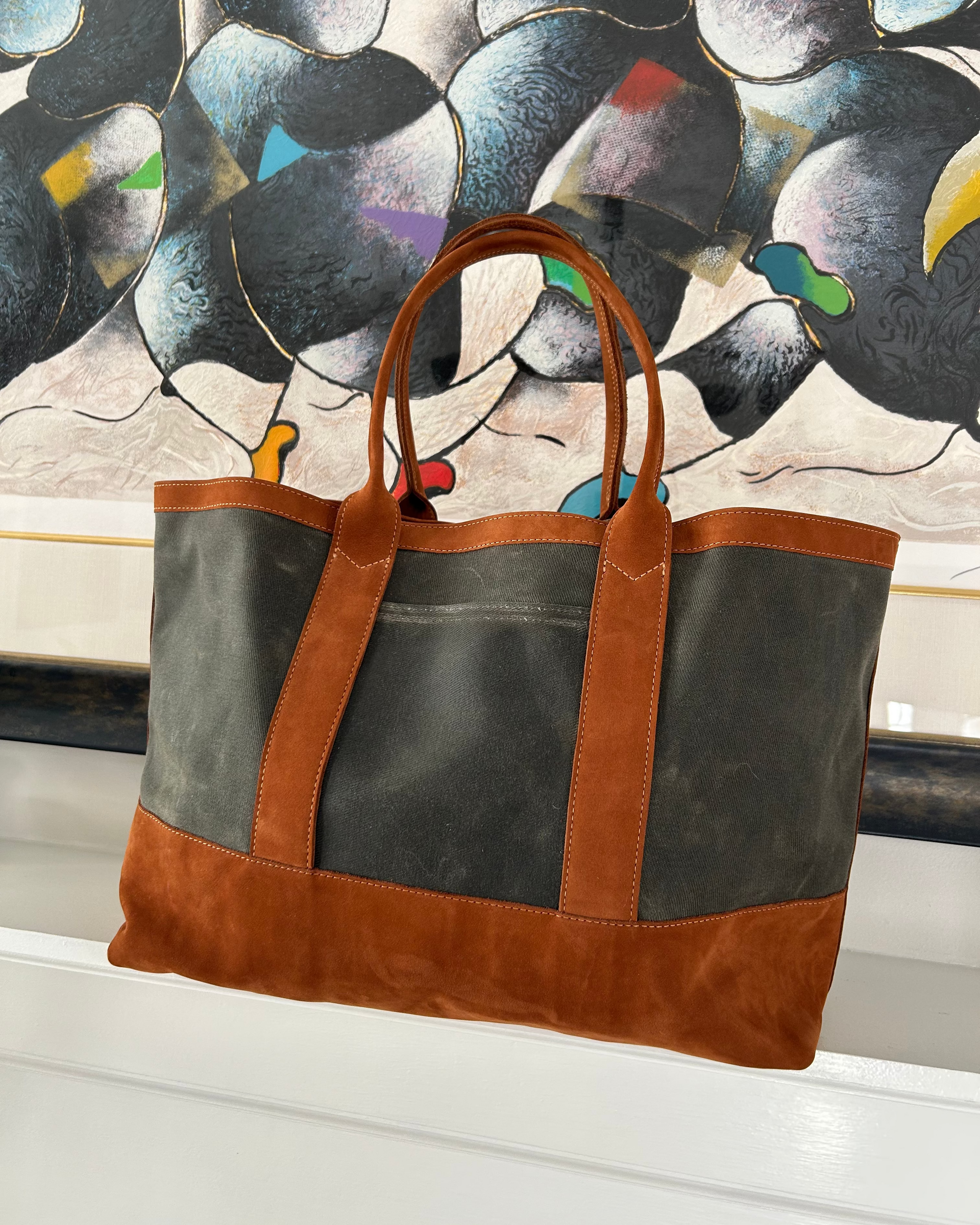 Lotuff x Shahmiri Waxed Canvas and Nubuck Tote