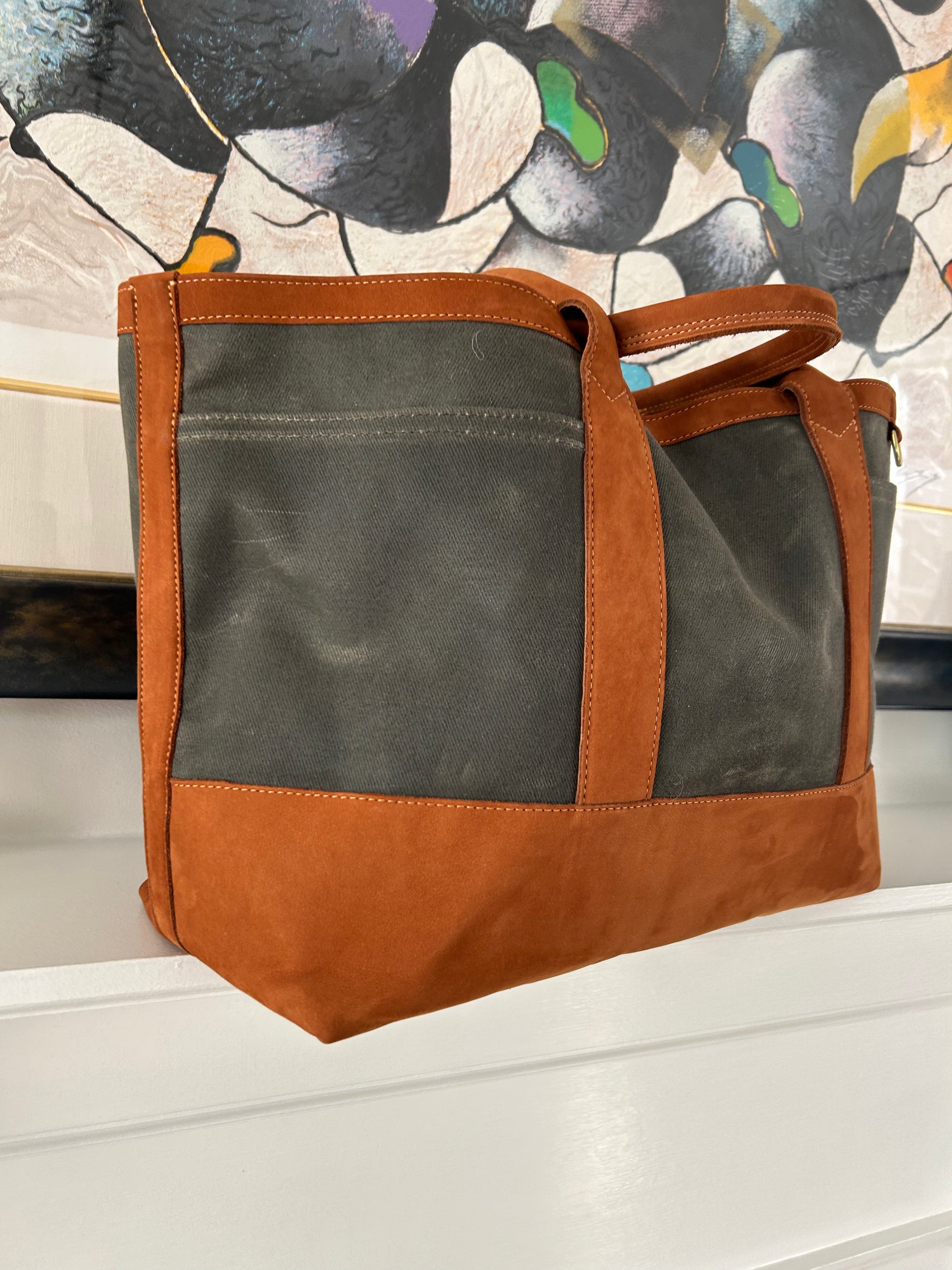 Lotuff x Shahmiri Waxed Canvas and Nubuck Tote