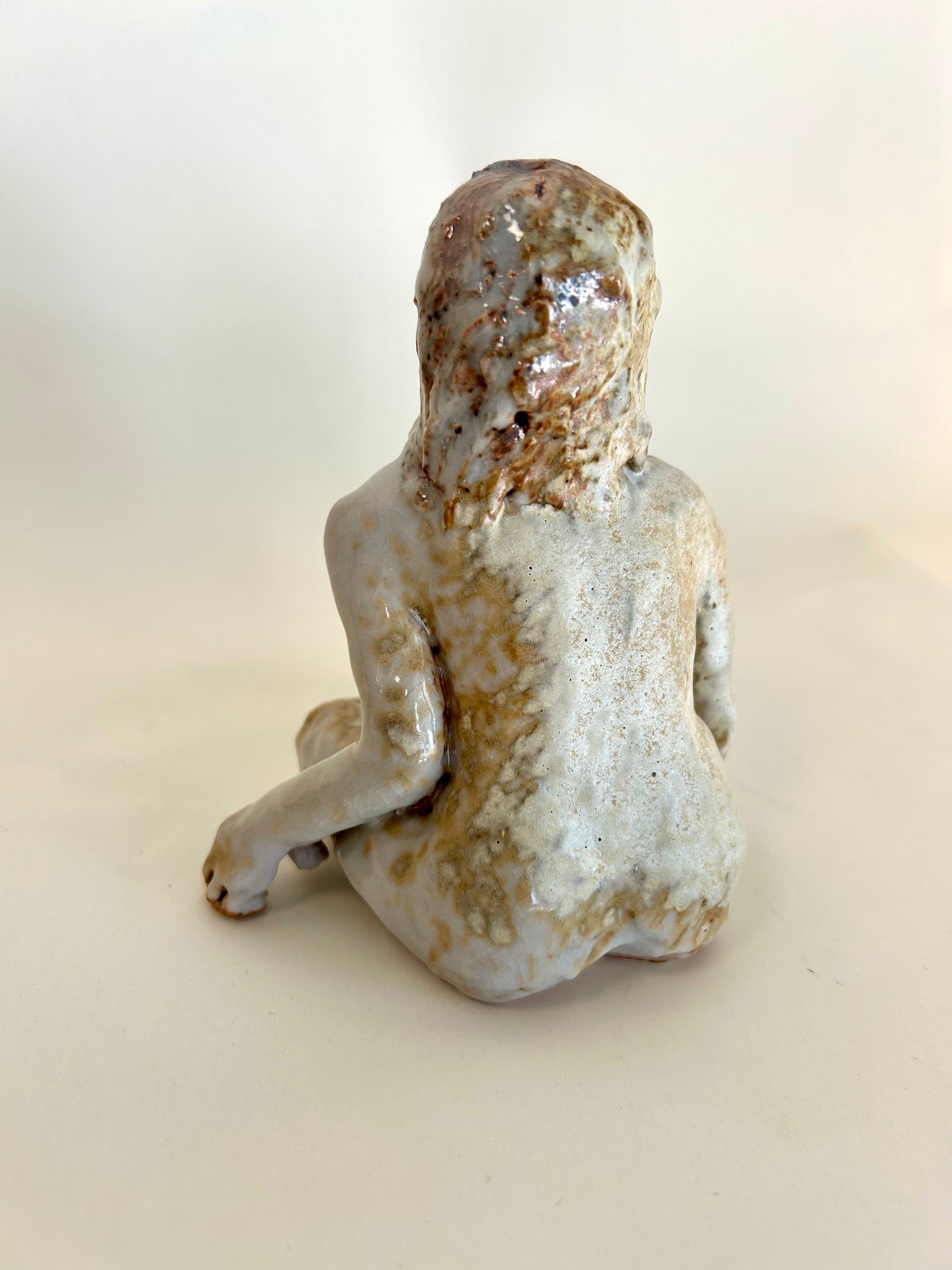 Seated Sculpture with Shino Glaze