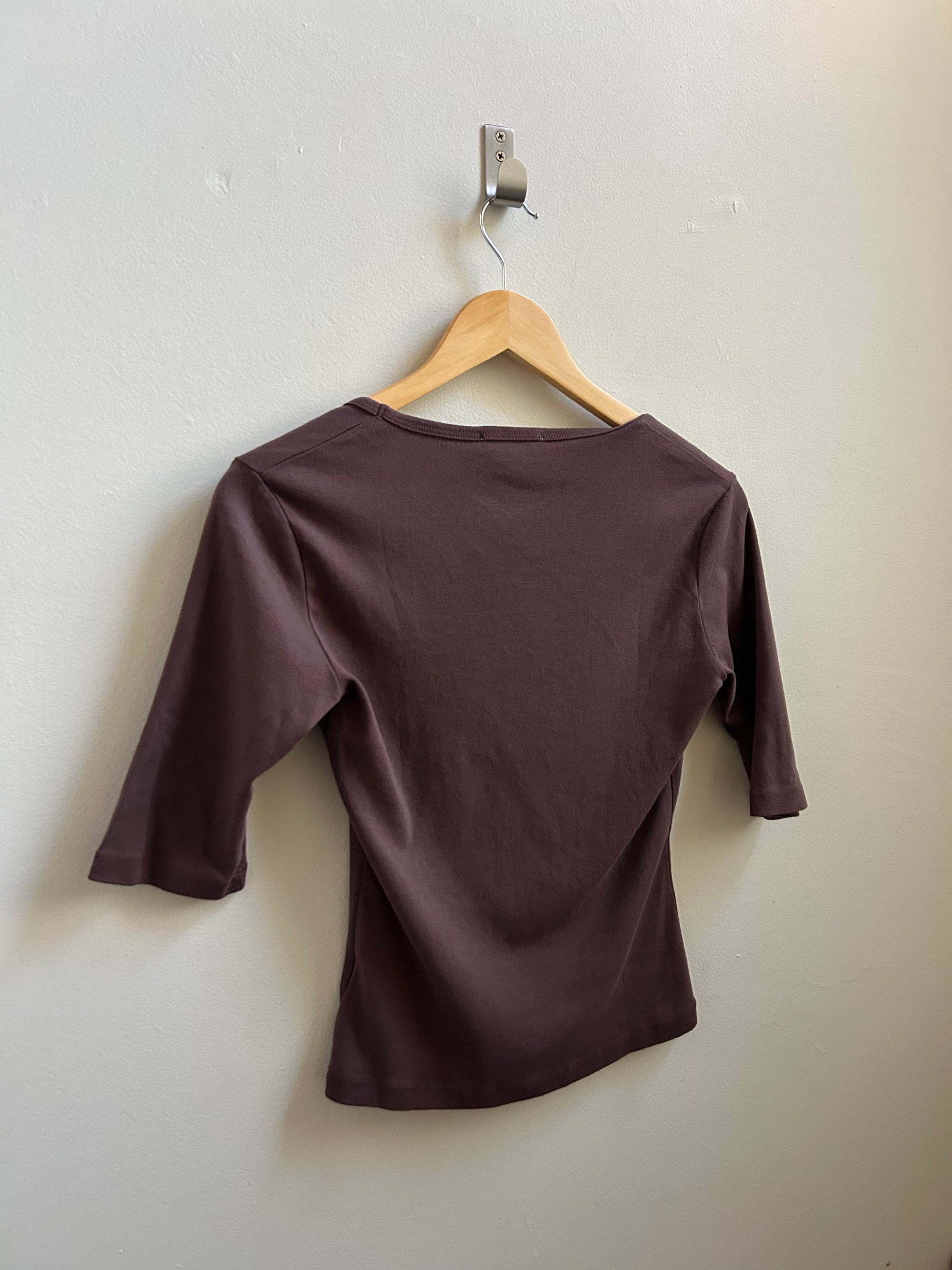 Celine Half-Sleeve Top in Chocolate