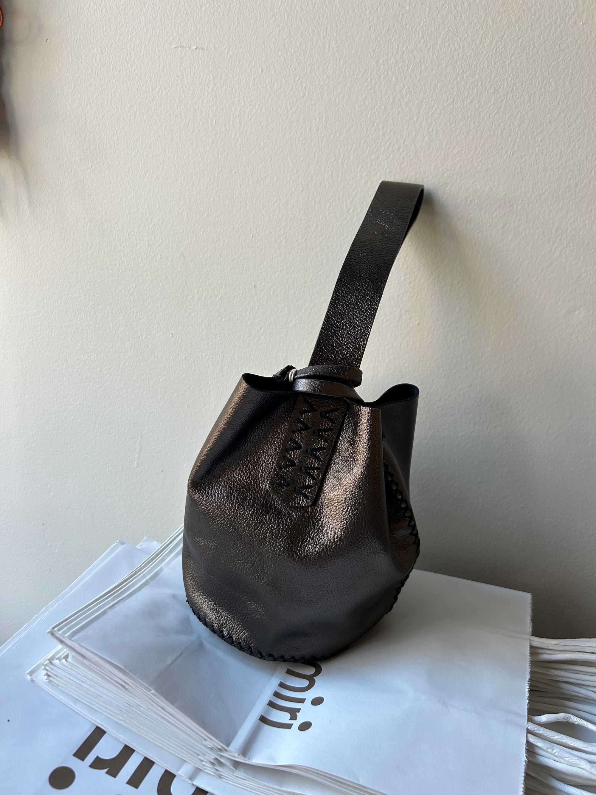 Navigli Bag in Pewter Leather