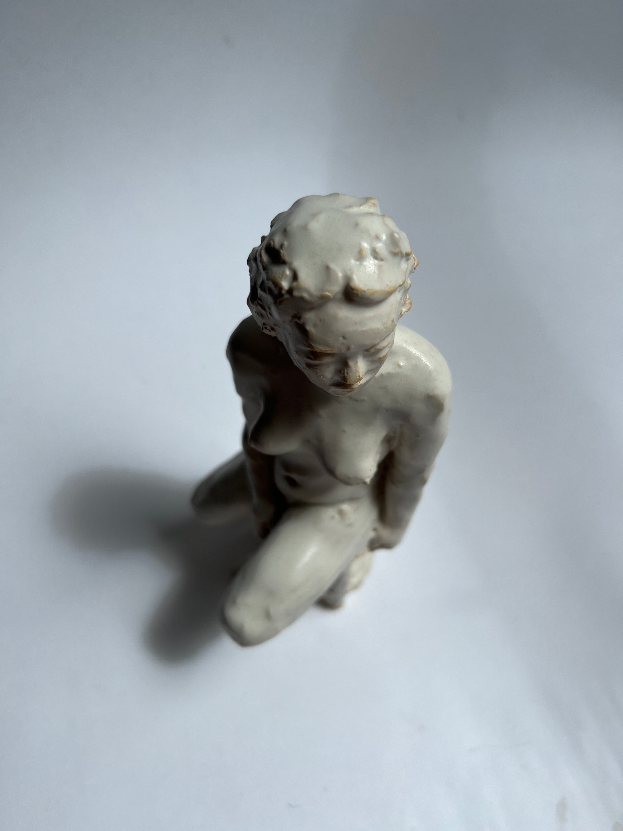 Nina Blass Figurative White Seated Sculpture