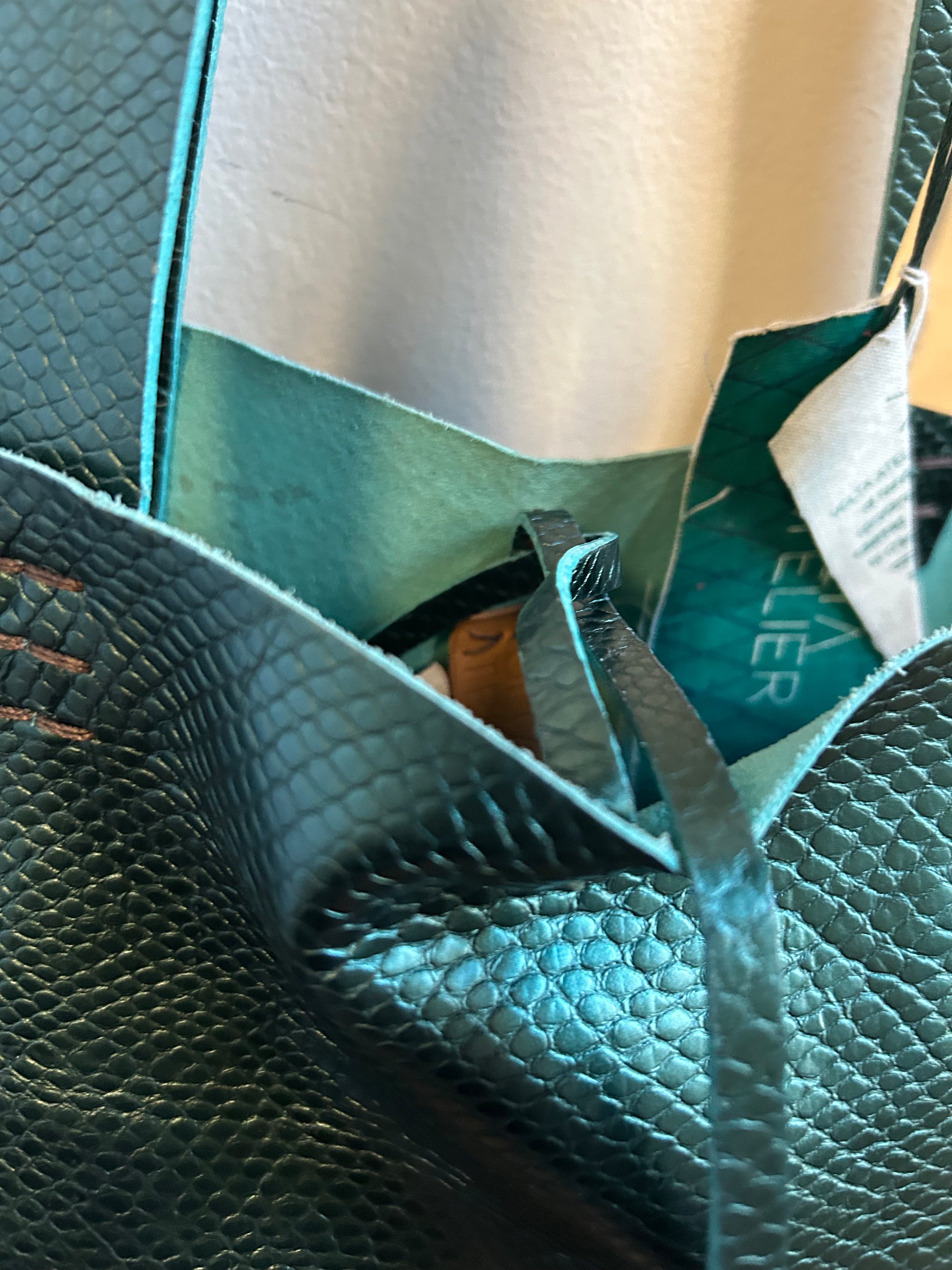Ipanema Tote in Metallic Teal Leather