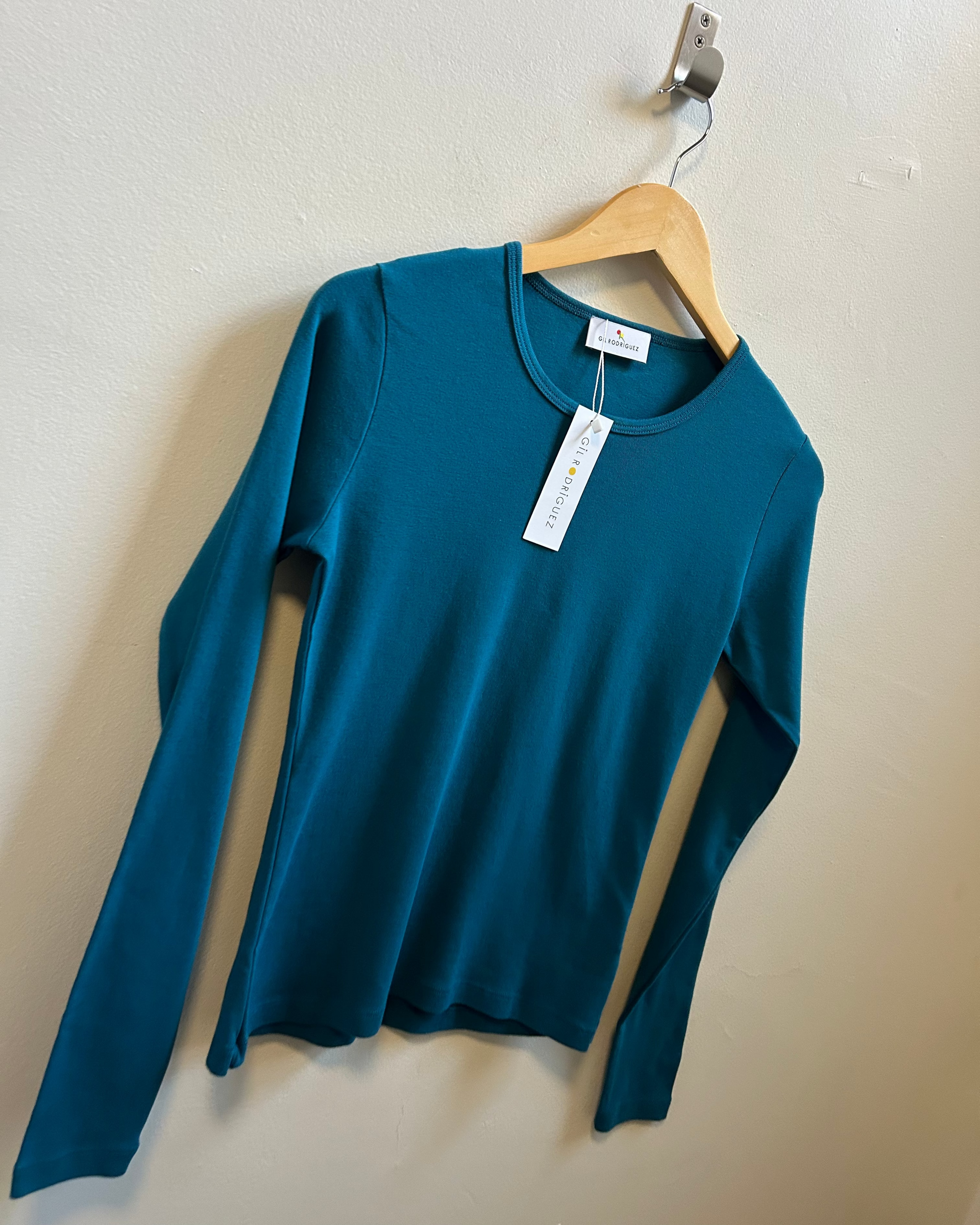 Long Sleeve Bellevue Tee in Dark Teal