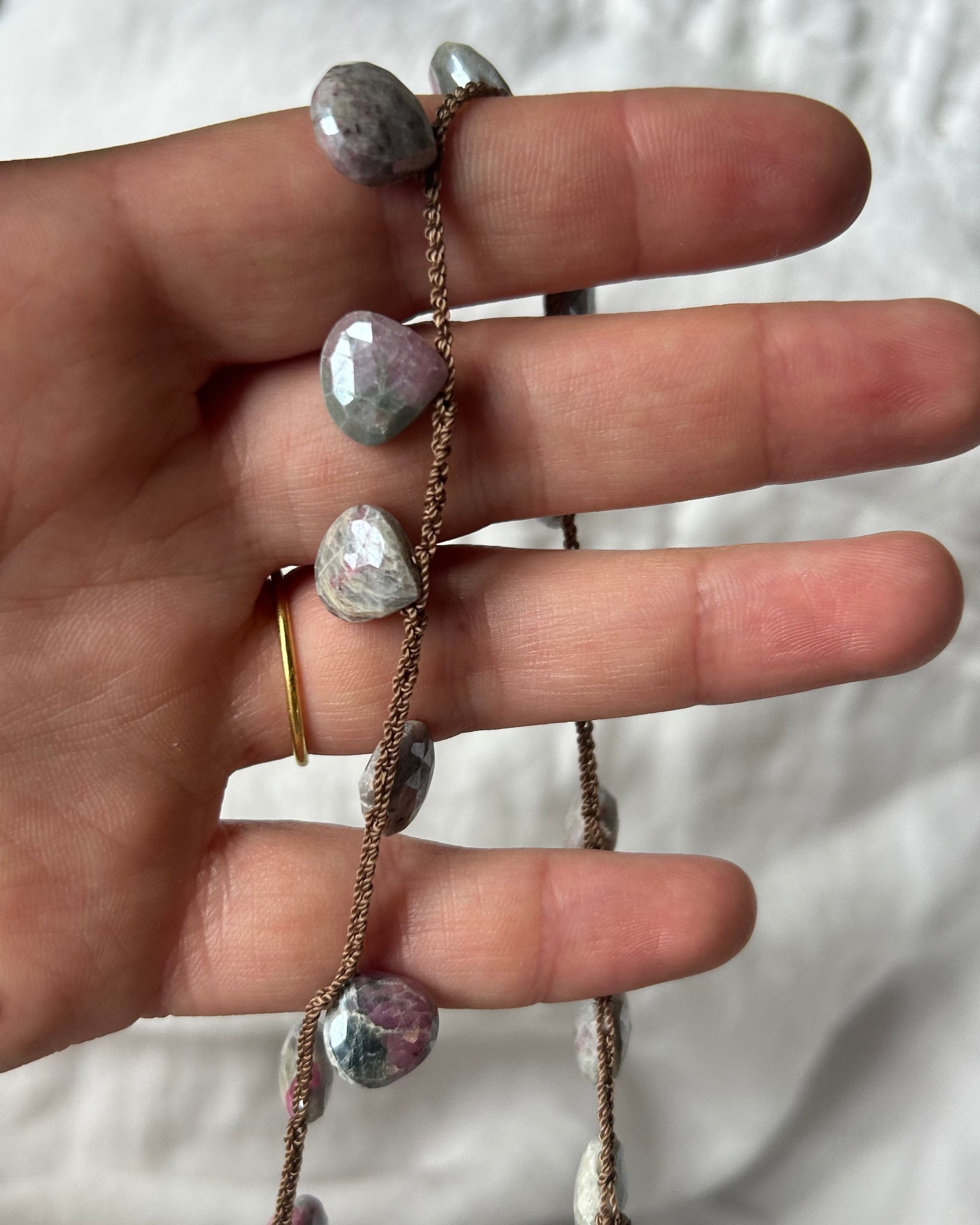 Hand Crochet Ruby Necklace