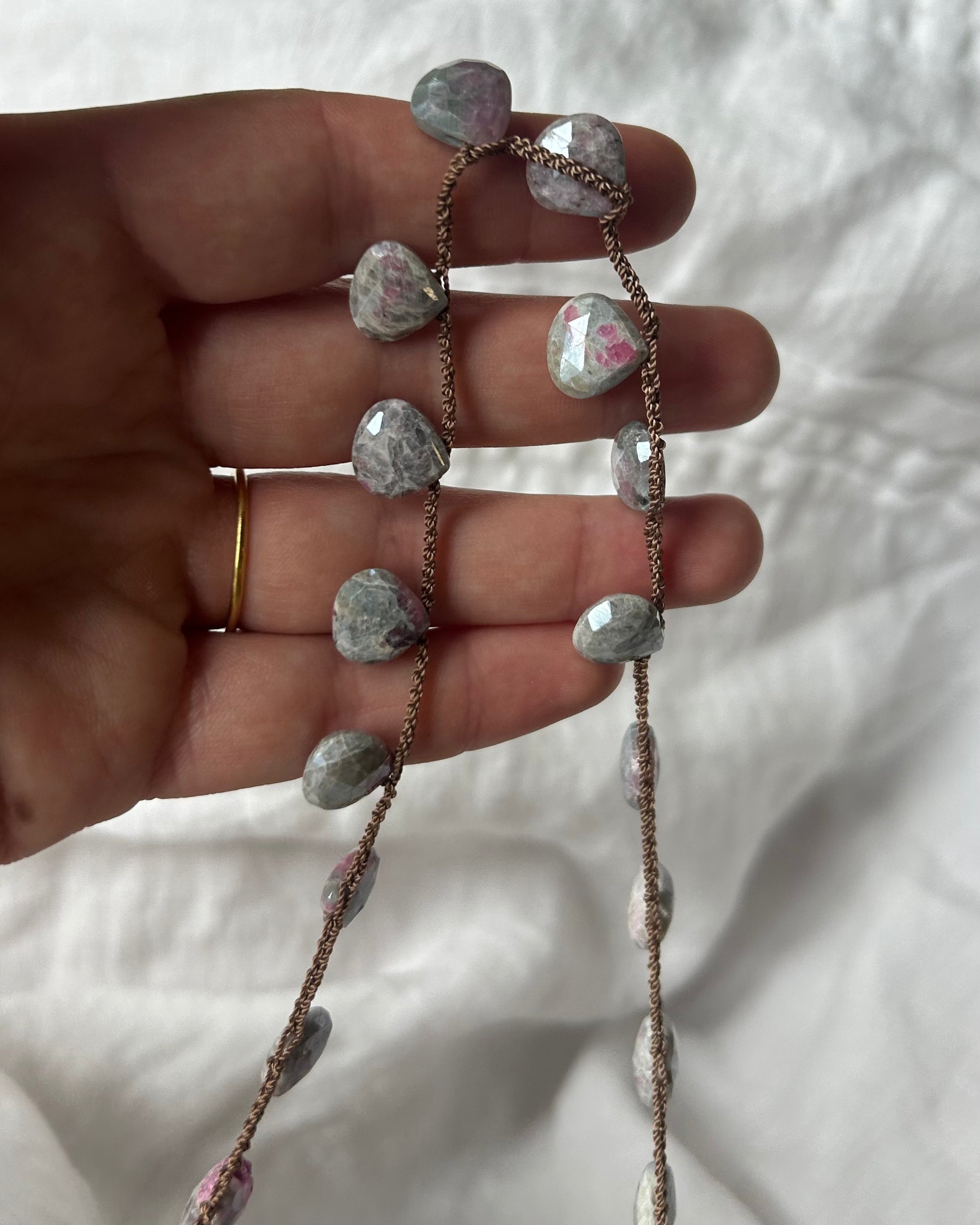 Hand Crochet Ruby Necklace