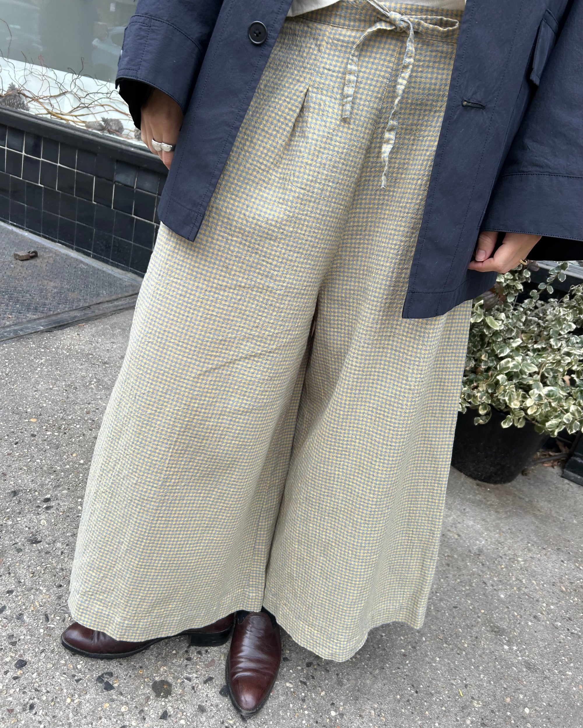Tamiyo Pant in Yellow & Blue Gingham