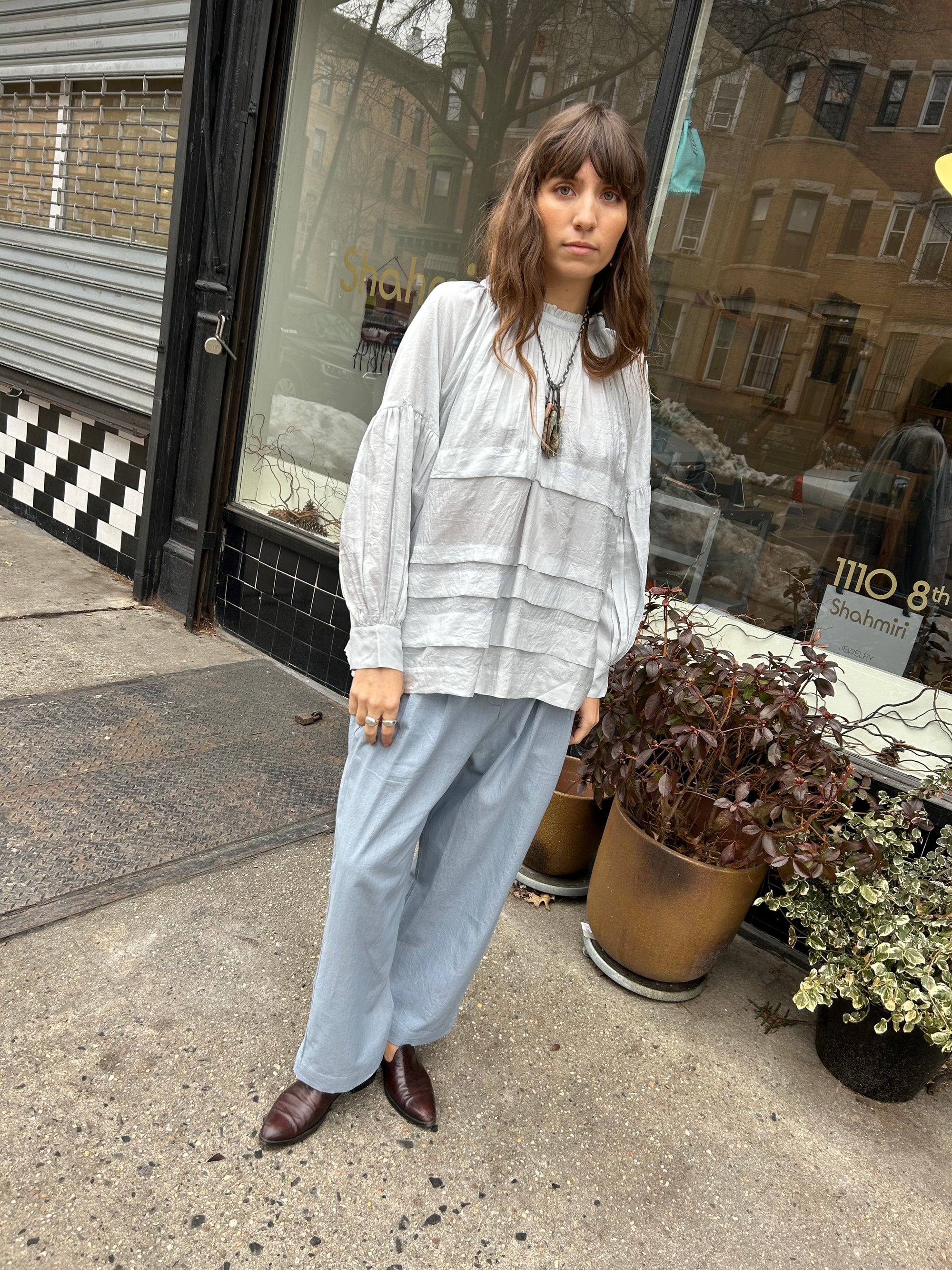 Greta Pants in Smoke Blue