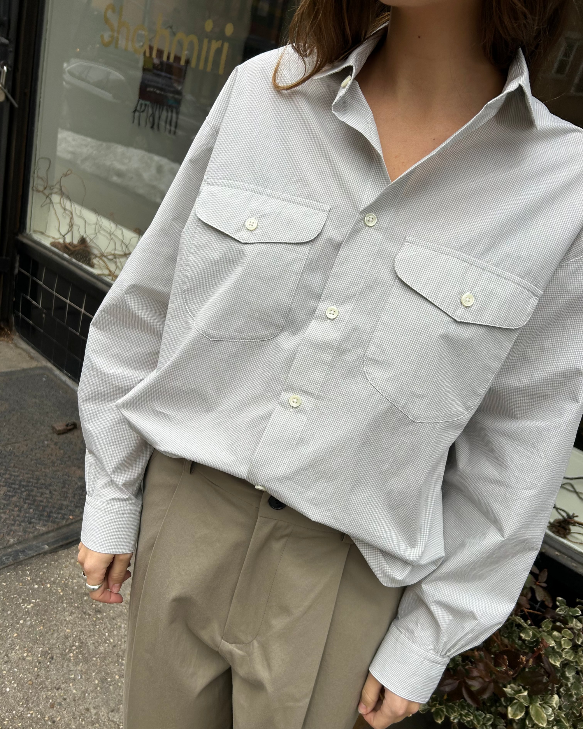 Ben Top in Khaki Check