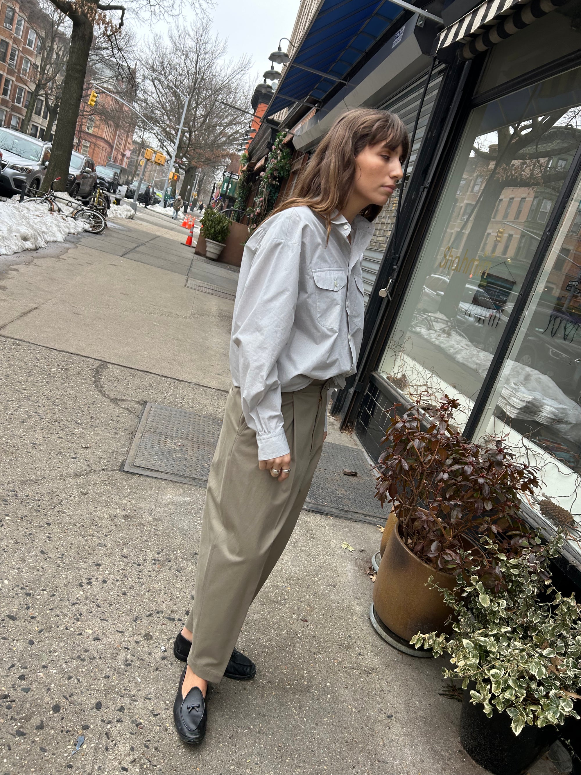 Ben Top in Khaki Check