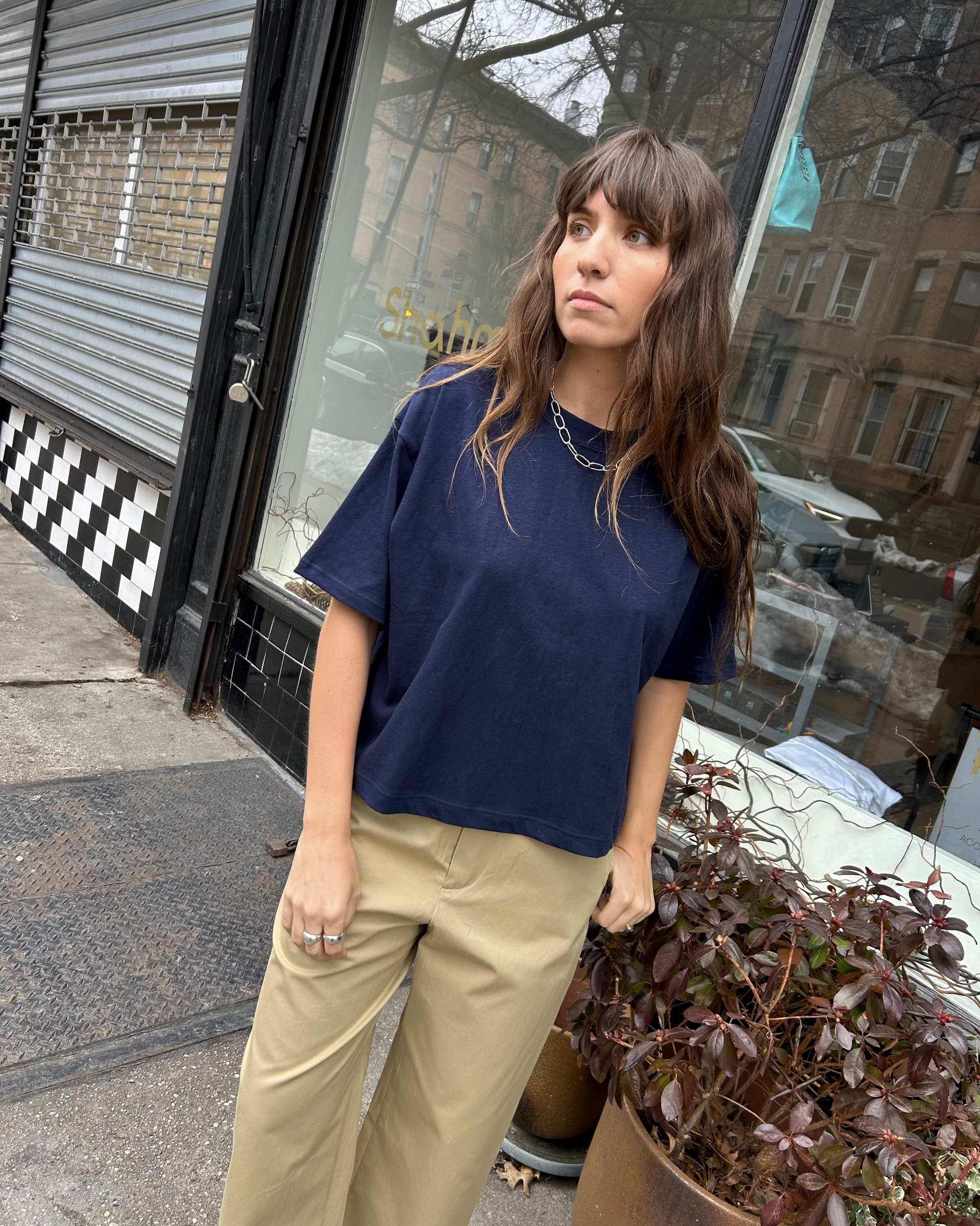 Julia Revival Jersey Tee in Navy