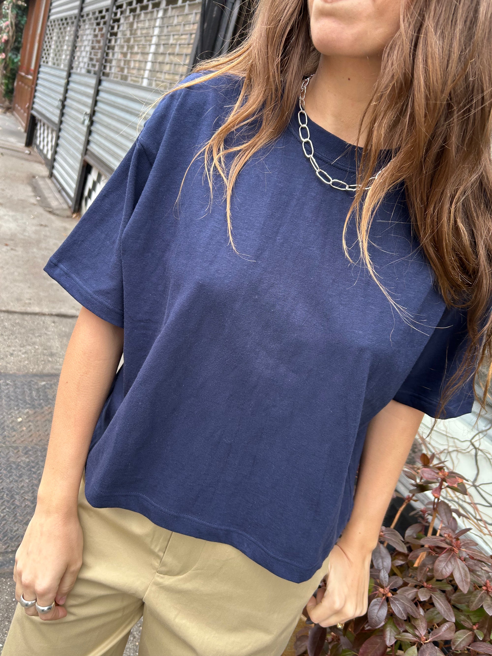 Julia Revival Jersey Tee in Navy