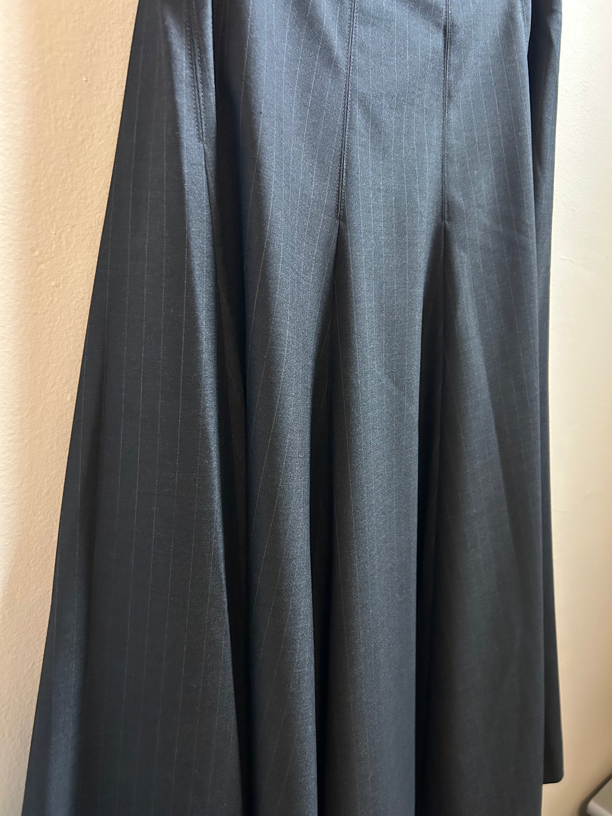 Puzzle Woven Skirt in Charcoal Stripe