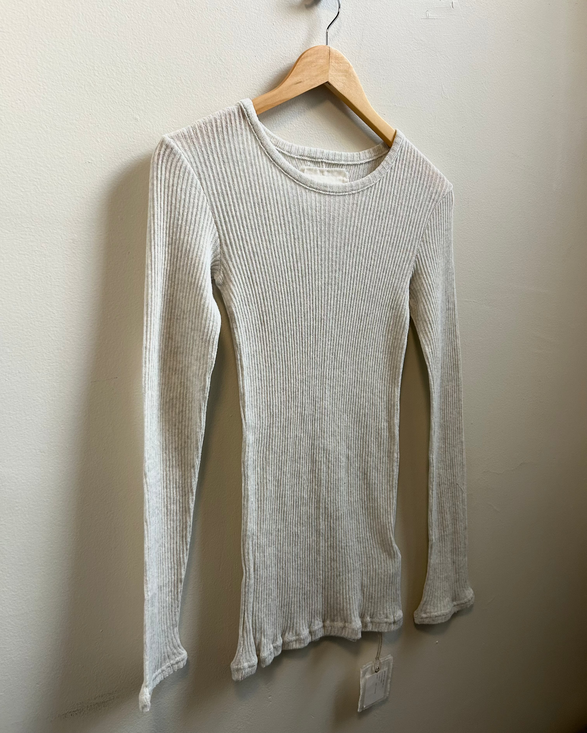 Cotton Gauze Rib Long Sleeve in Oat
