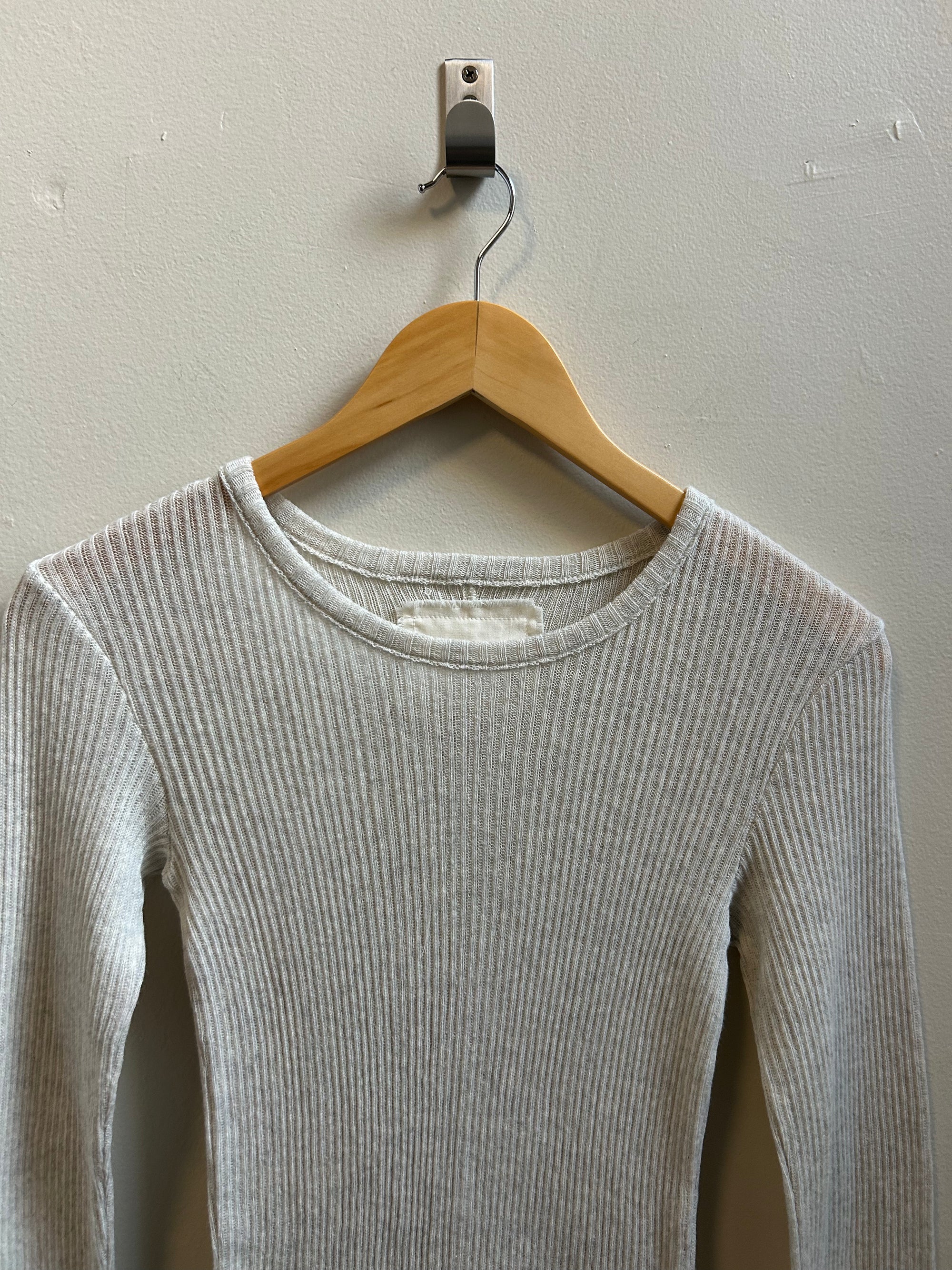 Cotton Gauze Rib Long Sleeve in Oat