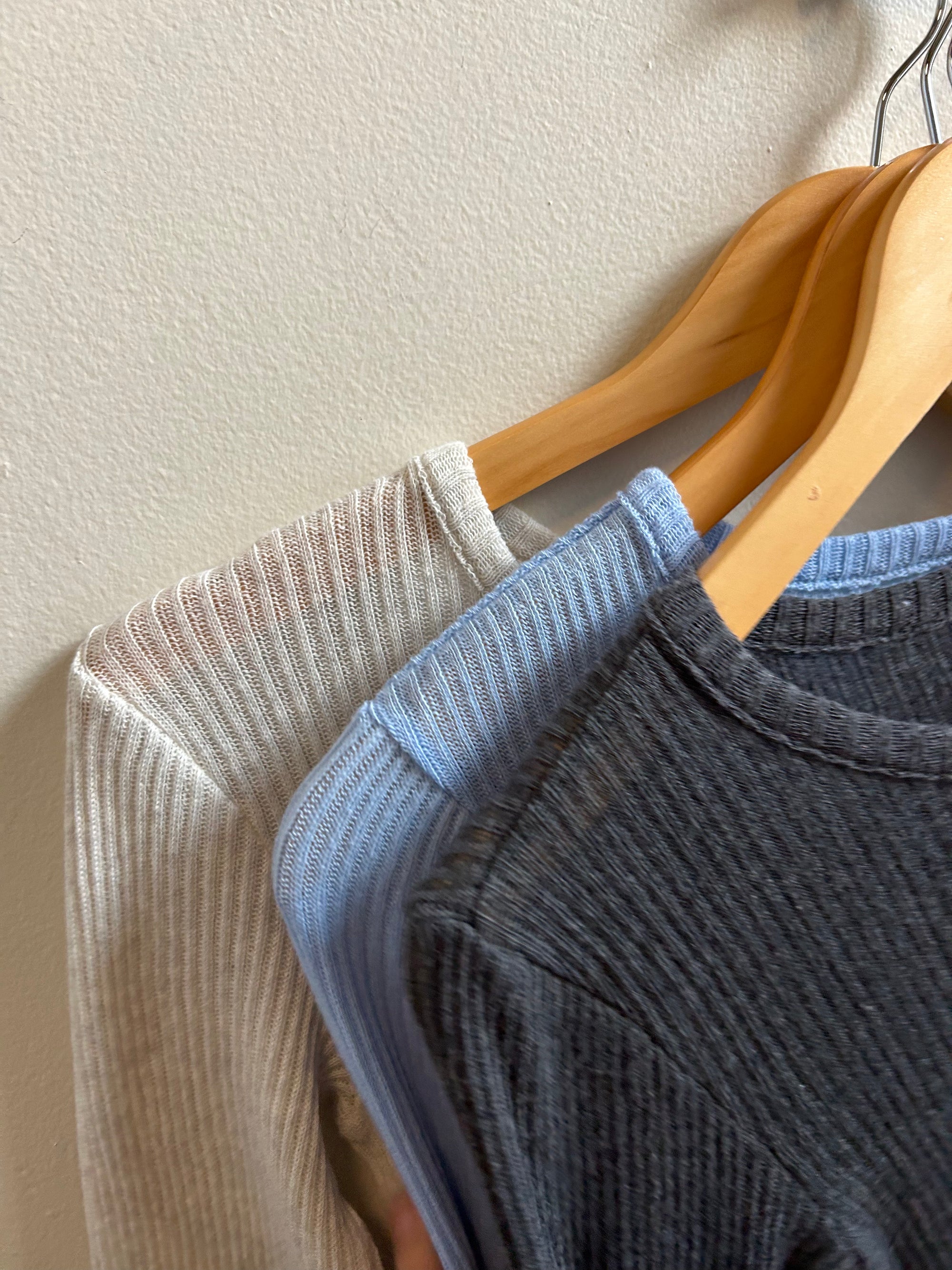 Cotton Gauze Rib Long Sleeve in Oat