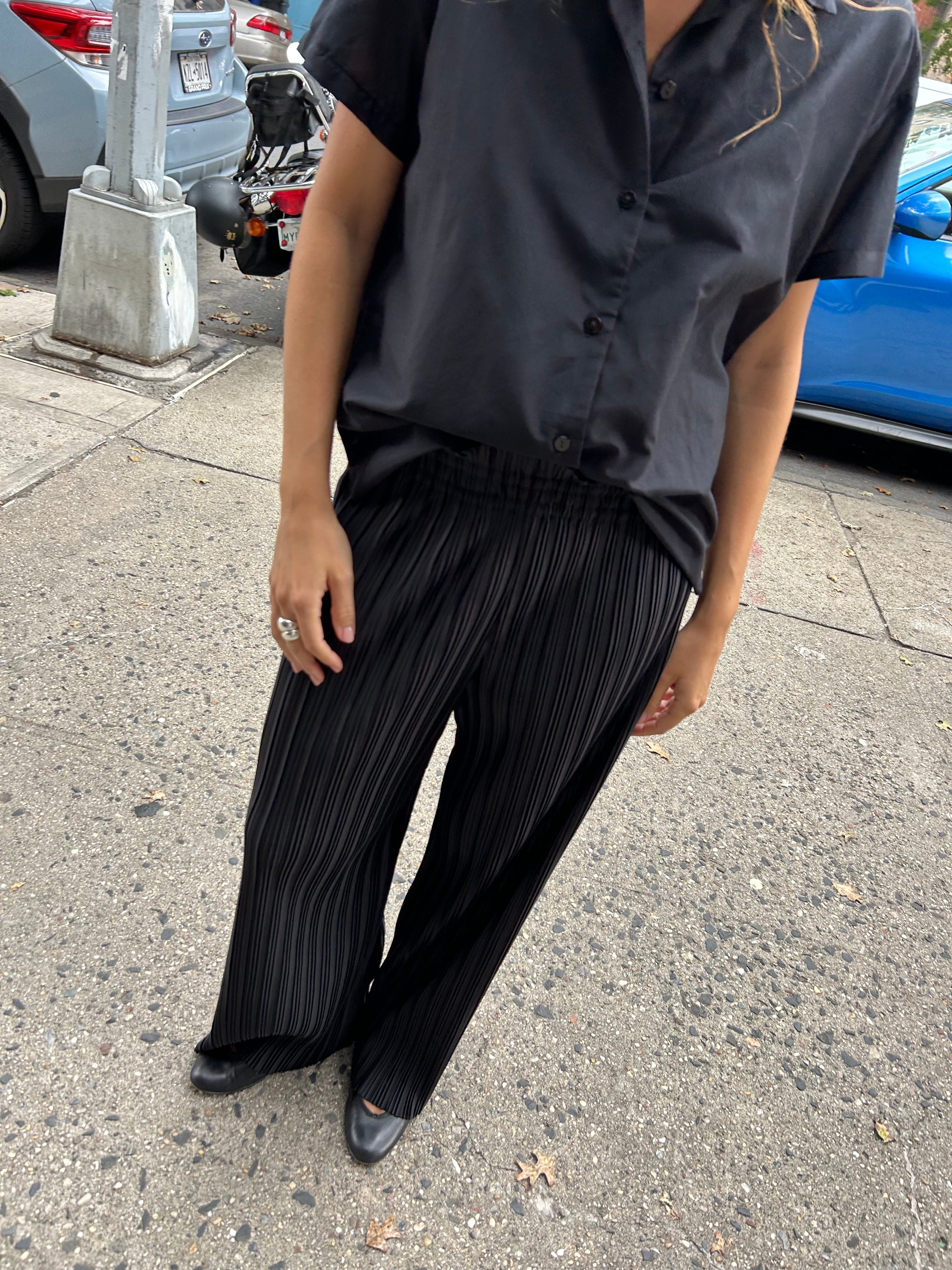 Sadie Pleated Pant in Black