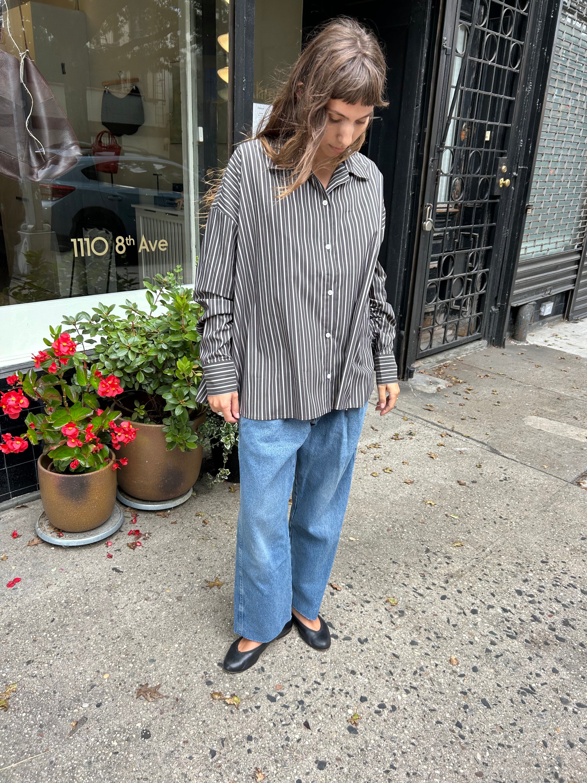 Oversize Stripe Button Down