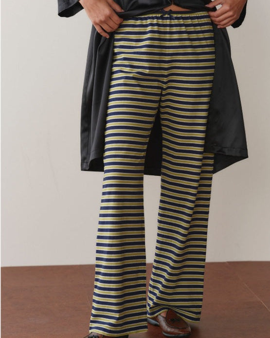 The Jersey Bow Pant in Navy, Pistachio and Creme