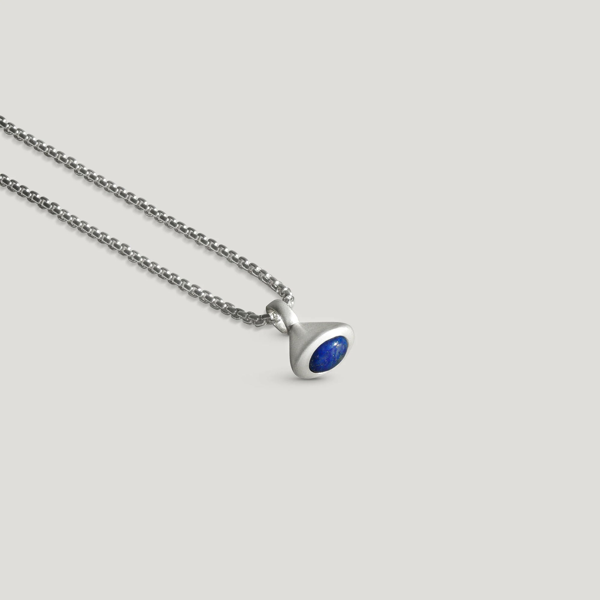 Pendulum Charm No.3 in Sterling Silver and Lapis