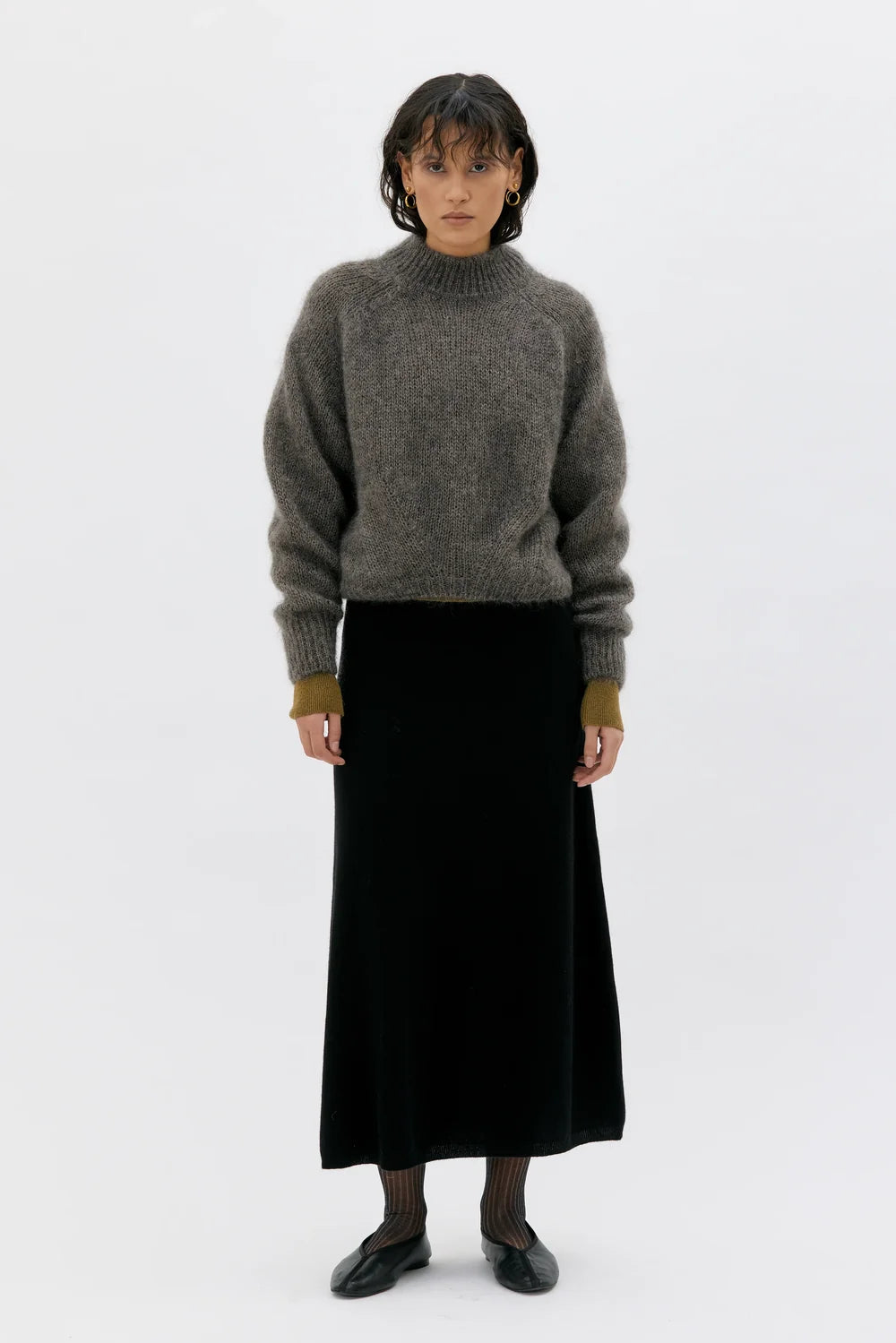 Faye Mohair Silk Sweater in Moleskin