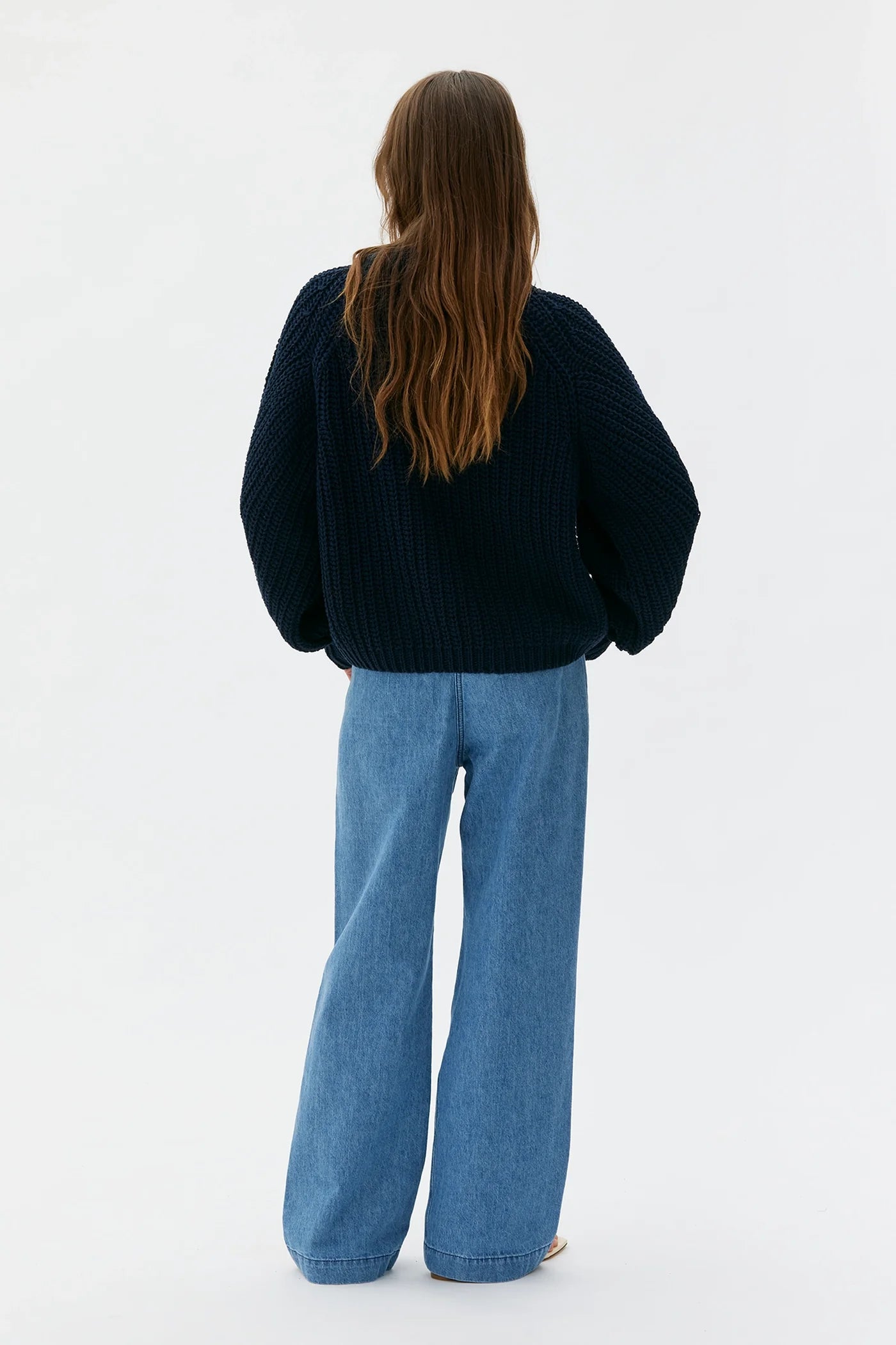 Lark Chunky Organic Cotton Sweater in Deep Night Blue