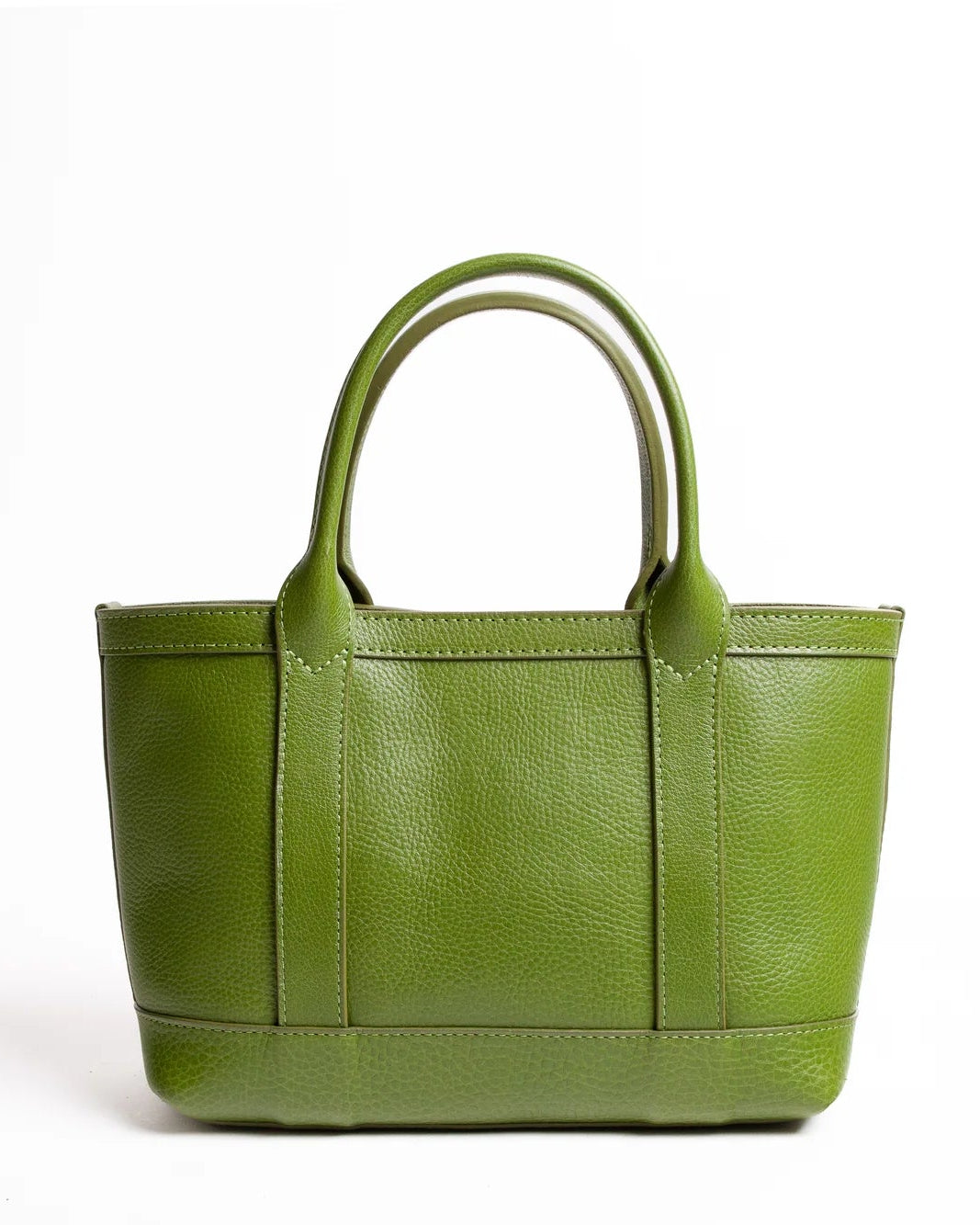 Leather Mini Tote with Pouch in Fern