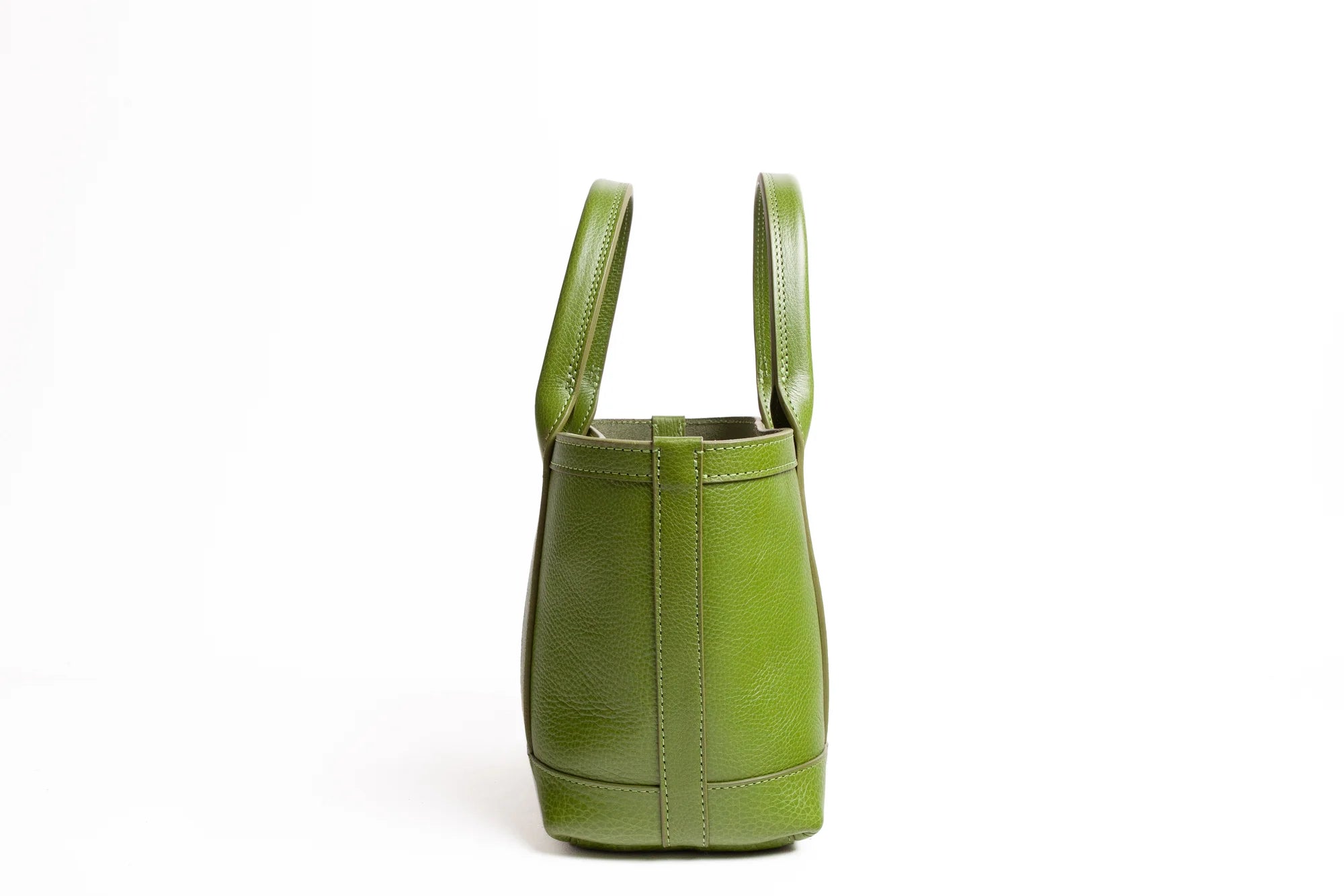 Leather Mini Tote with Pouch in Fern