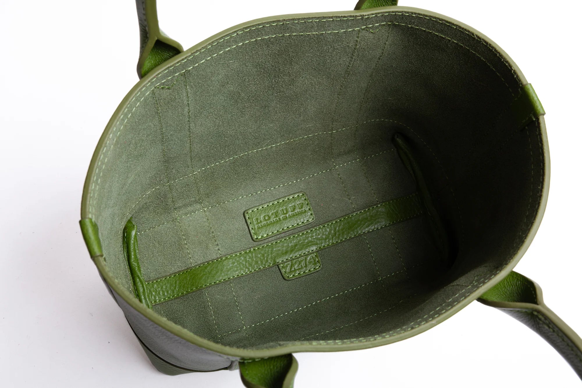 Leather Mini Tote with Pouch in Fern