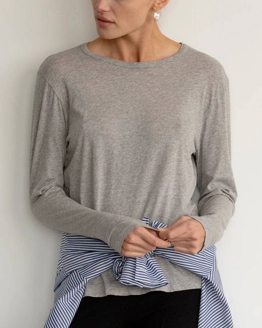 The Jersey Long Sleeve in Heather Grey