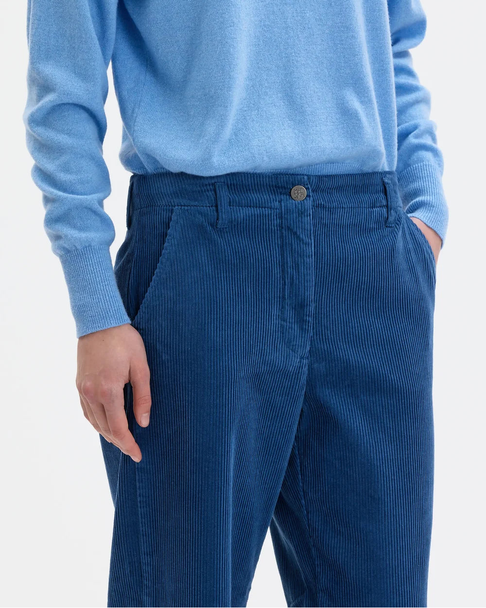 Lail Organic Cotton Cord Trouser in Lazuli
