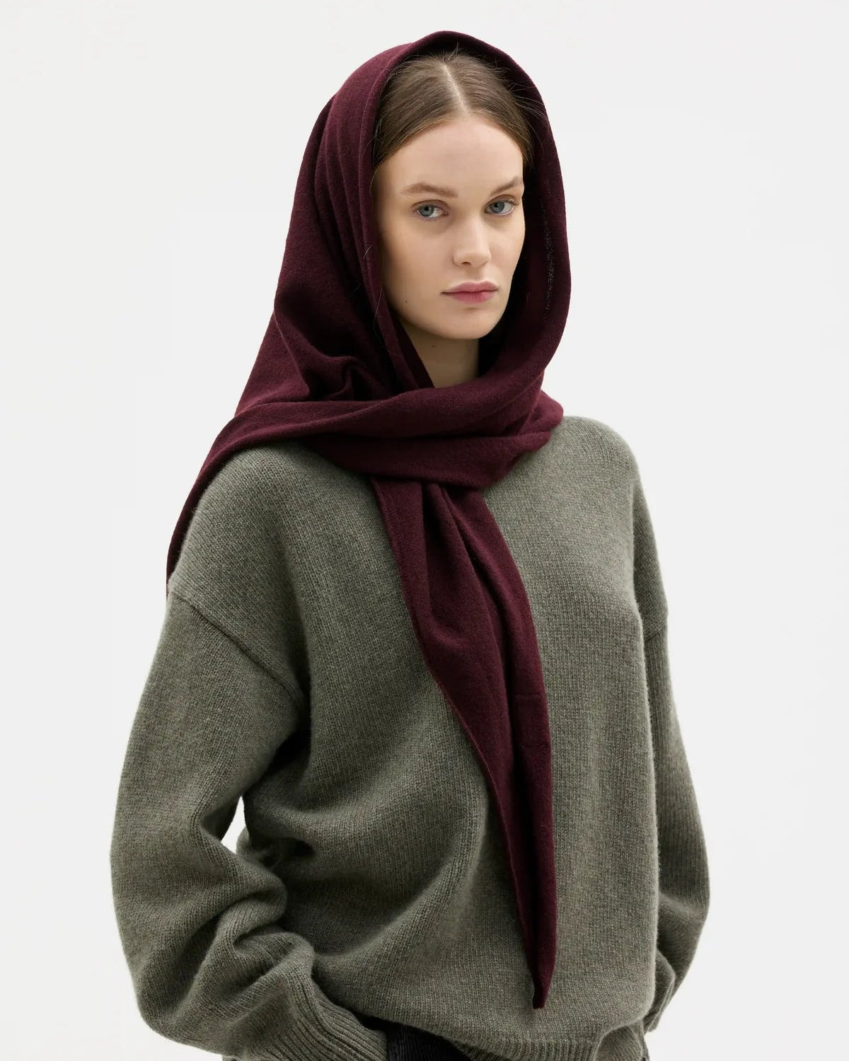 Ena Triangle Scarf in Port