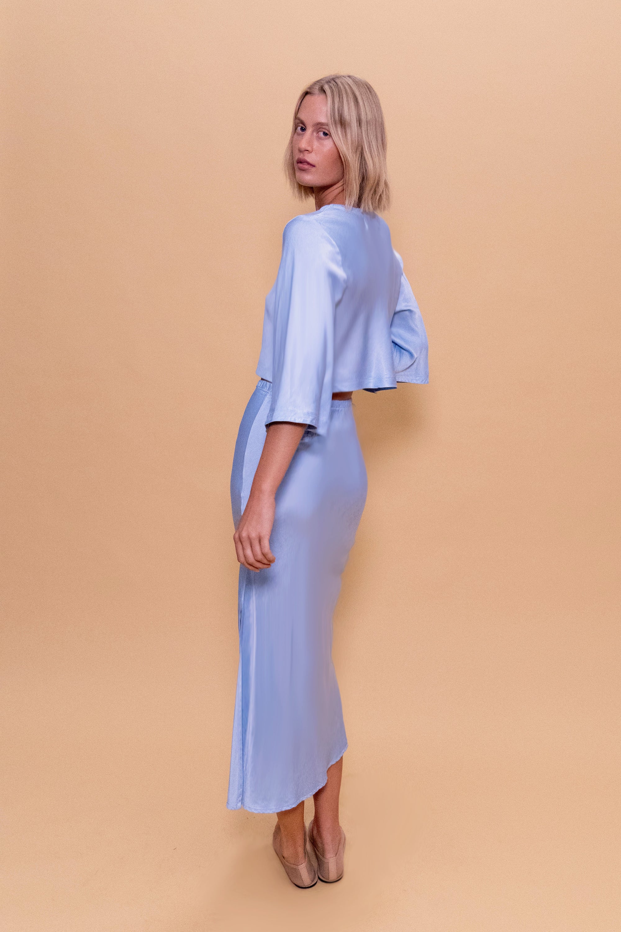 Slip Skirt in Sky Blue