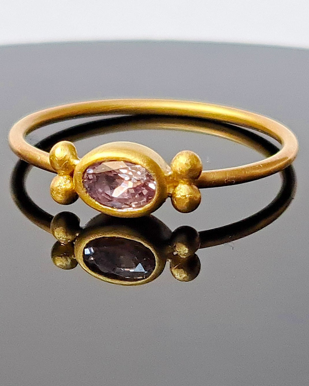 "Mood Between Us V" Gold and Fancy Lavender Sapphire Ring