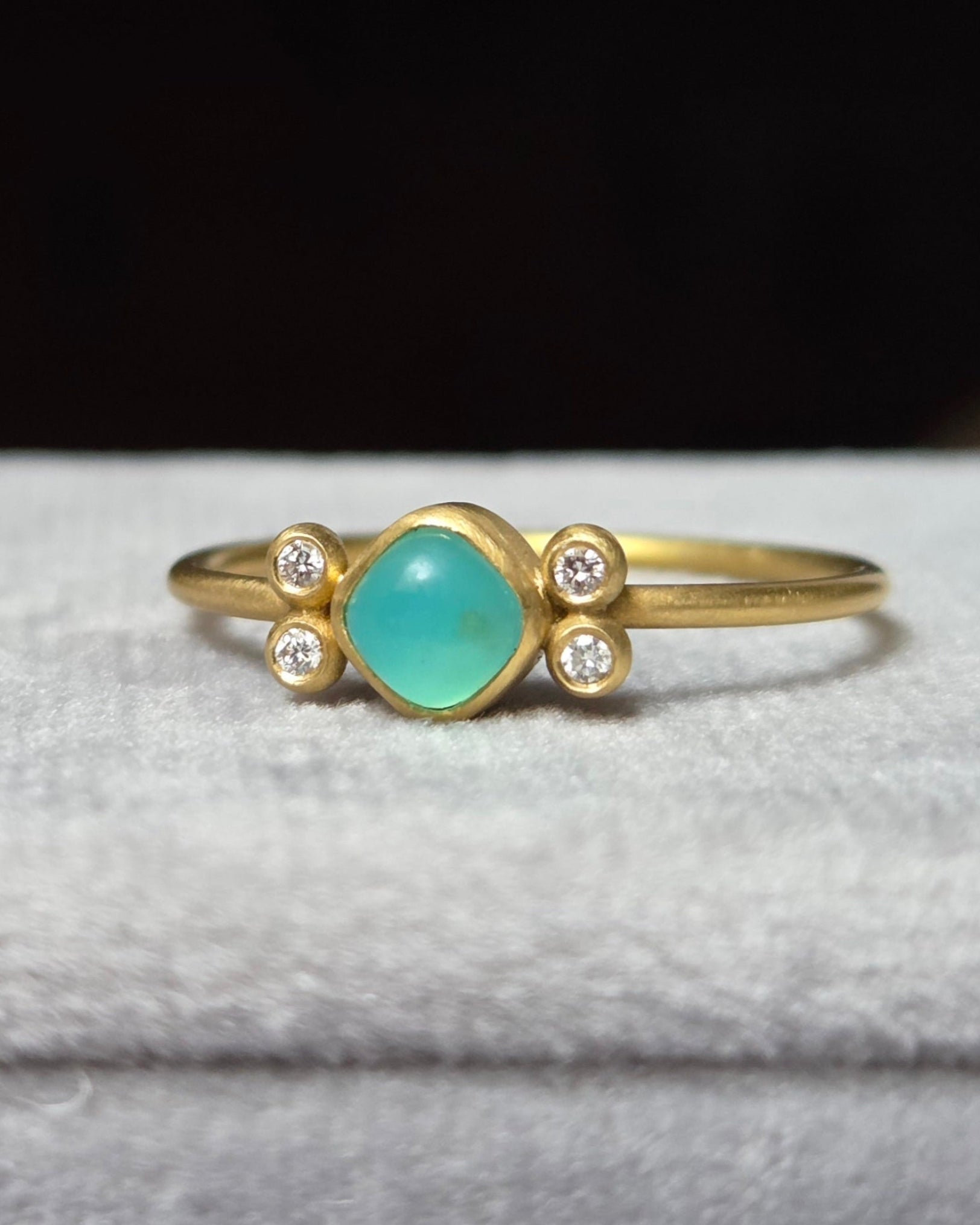“Mood Between Us VII” Gold, Peruvian Opal and Diamond Ring