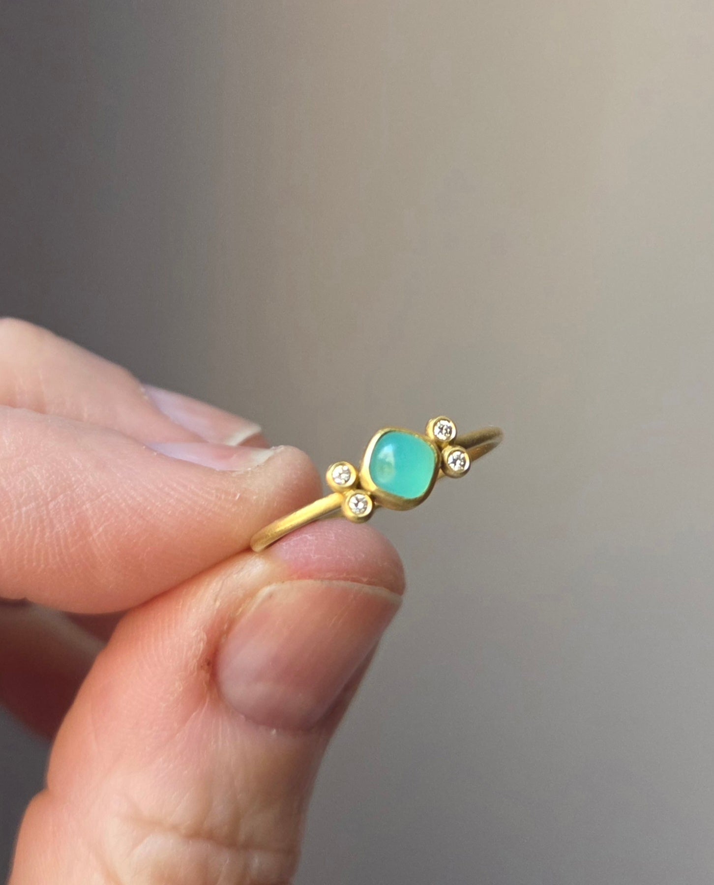 “Mood Between Us VII” Gold, Peruvian Opal and Diamond Ring