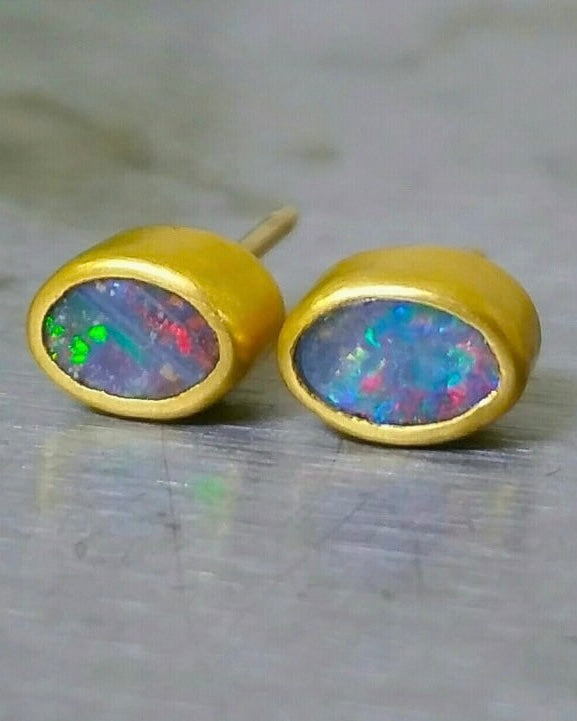 "Mutability XII" Gold and Opal Studs