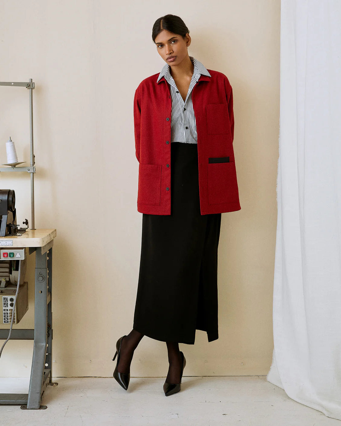 The Merino Chore Coat in Red