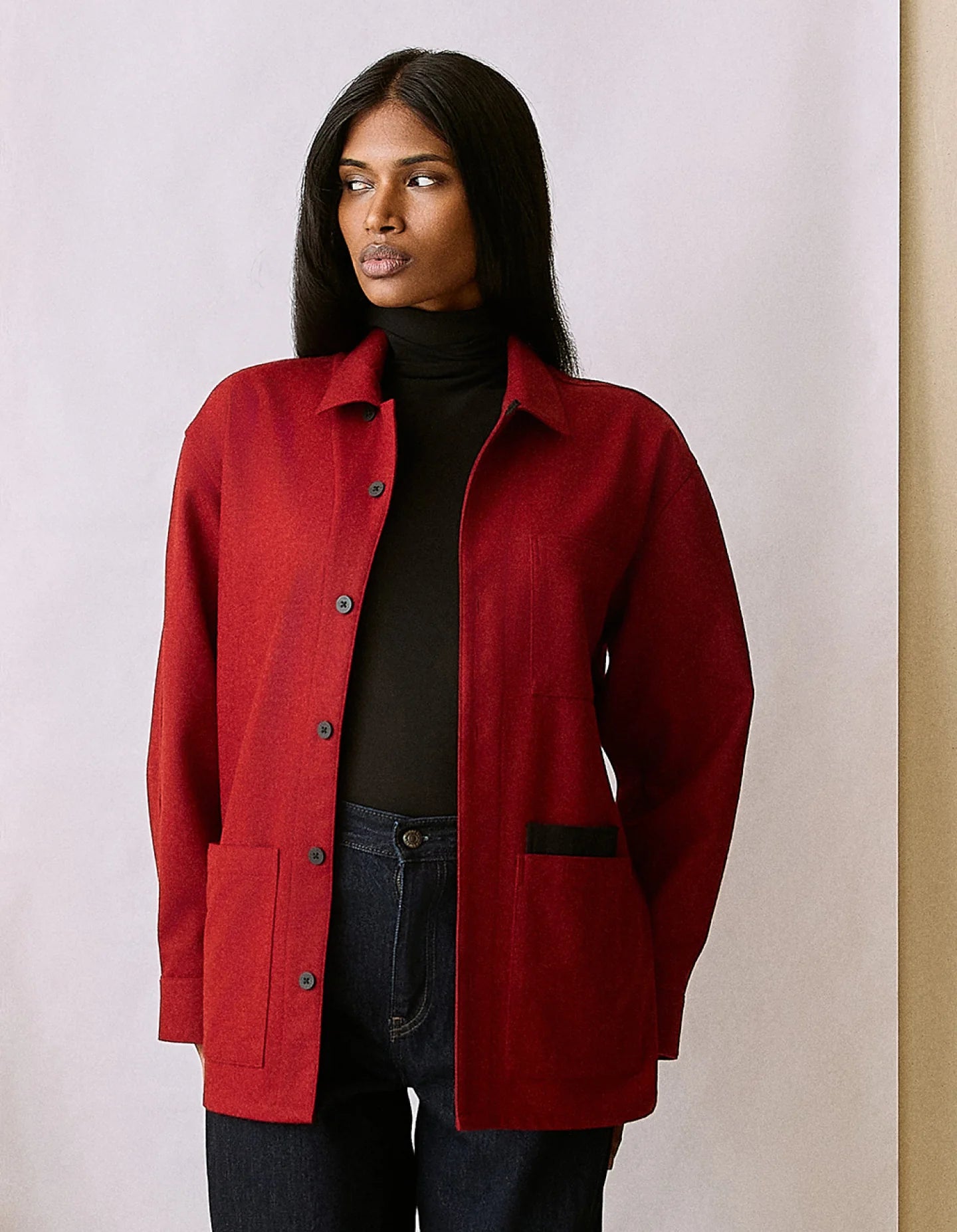 The Merino Chore Coat in Red