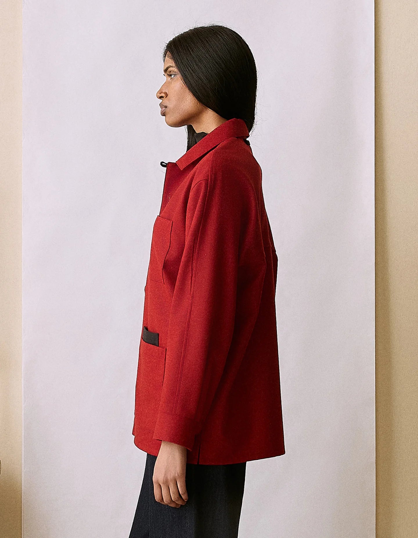 The Merino Chore Coat in Red