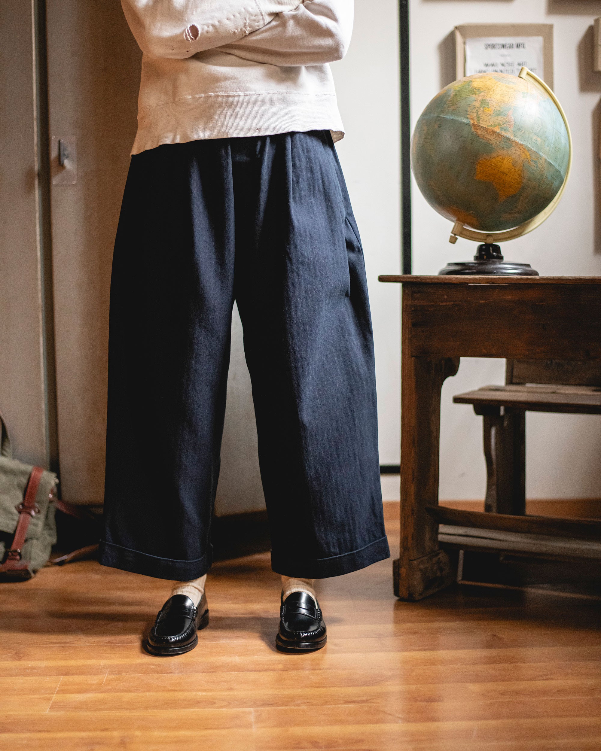 Type 105 Pump Pant in Indigo Herringbone